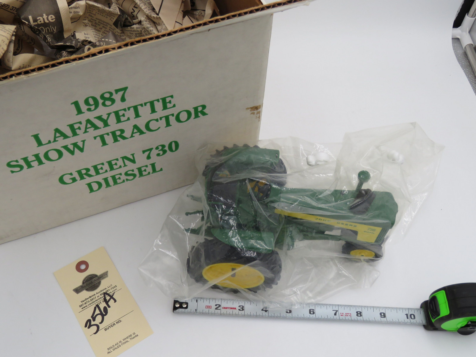 1987 Layfaette Show Tractor Green 730 diesel by Yoder Open Box - Image 2