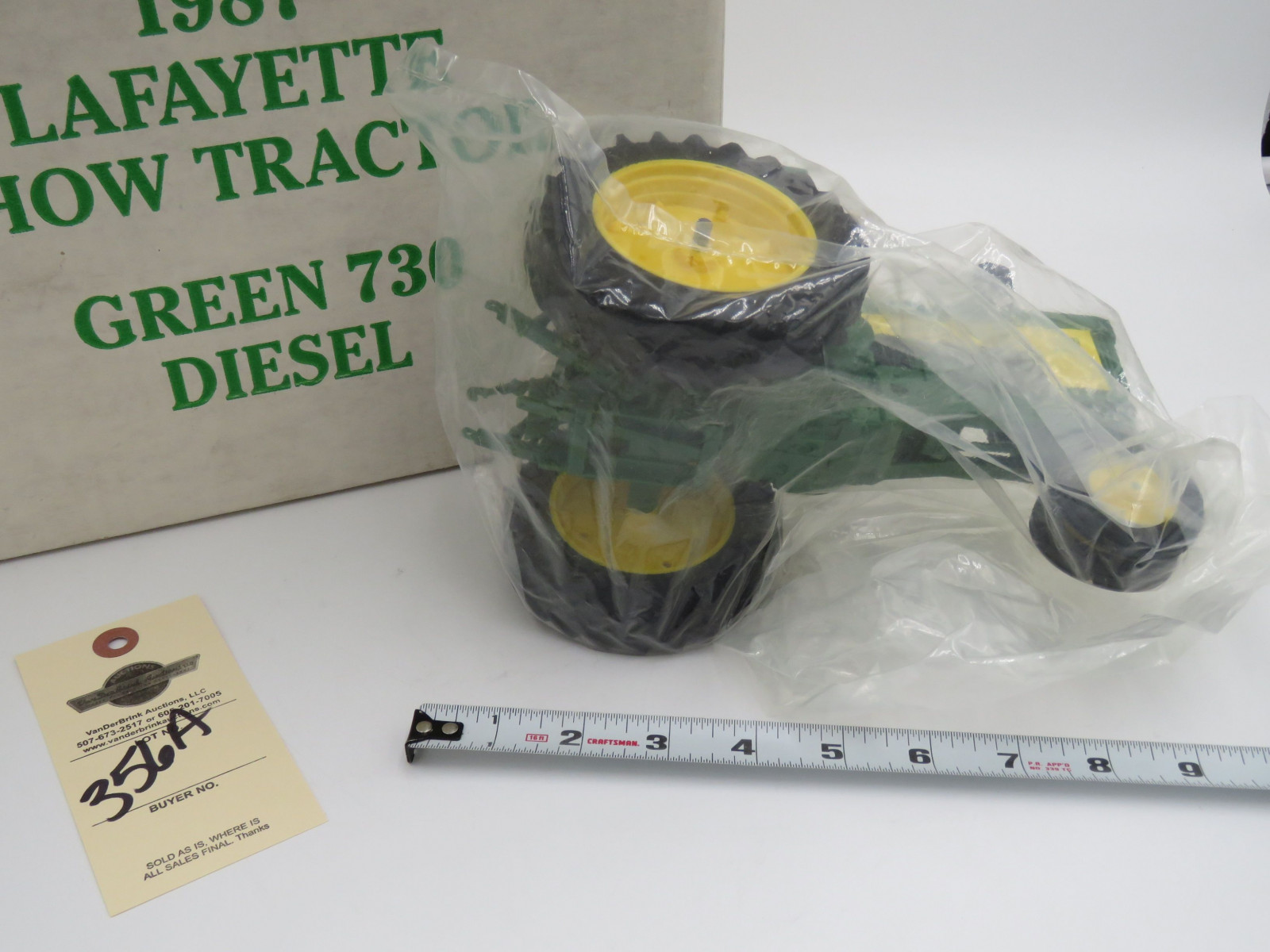 1987 Layfaette Show Tractor Green 730 diesel by Yoder Open Box - Image 3