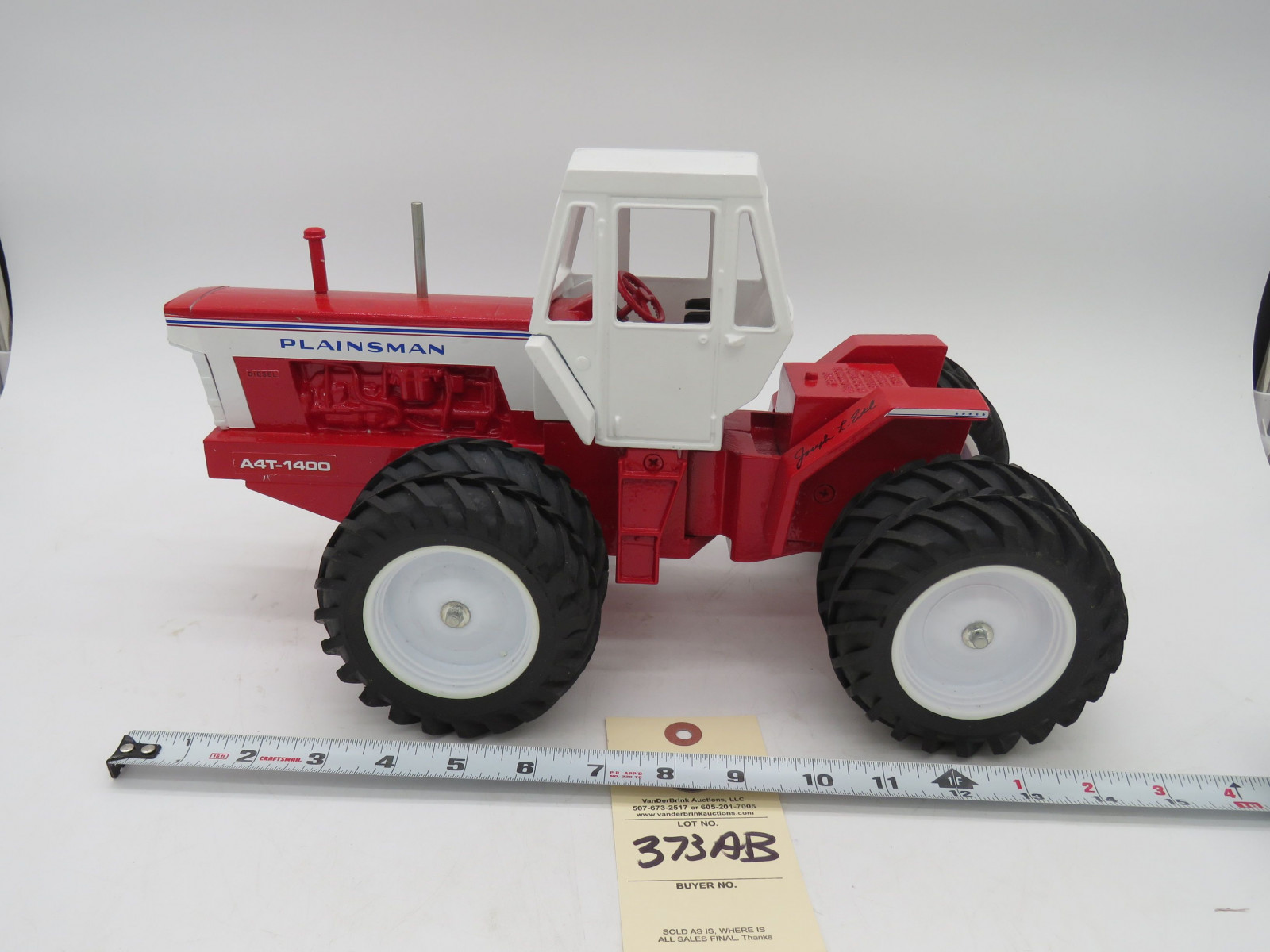 Plainsman A4T-1400 metal die-cast tractor. AGCO Corporation Collector Edition January 2006. No box. Signed - Image 1