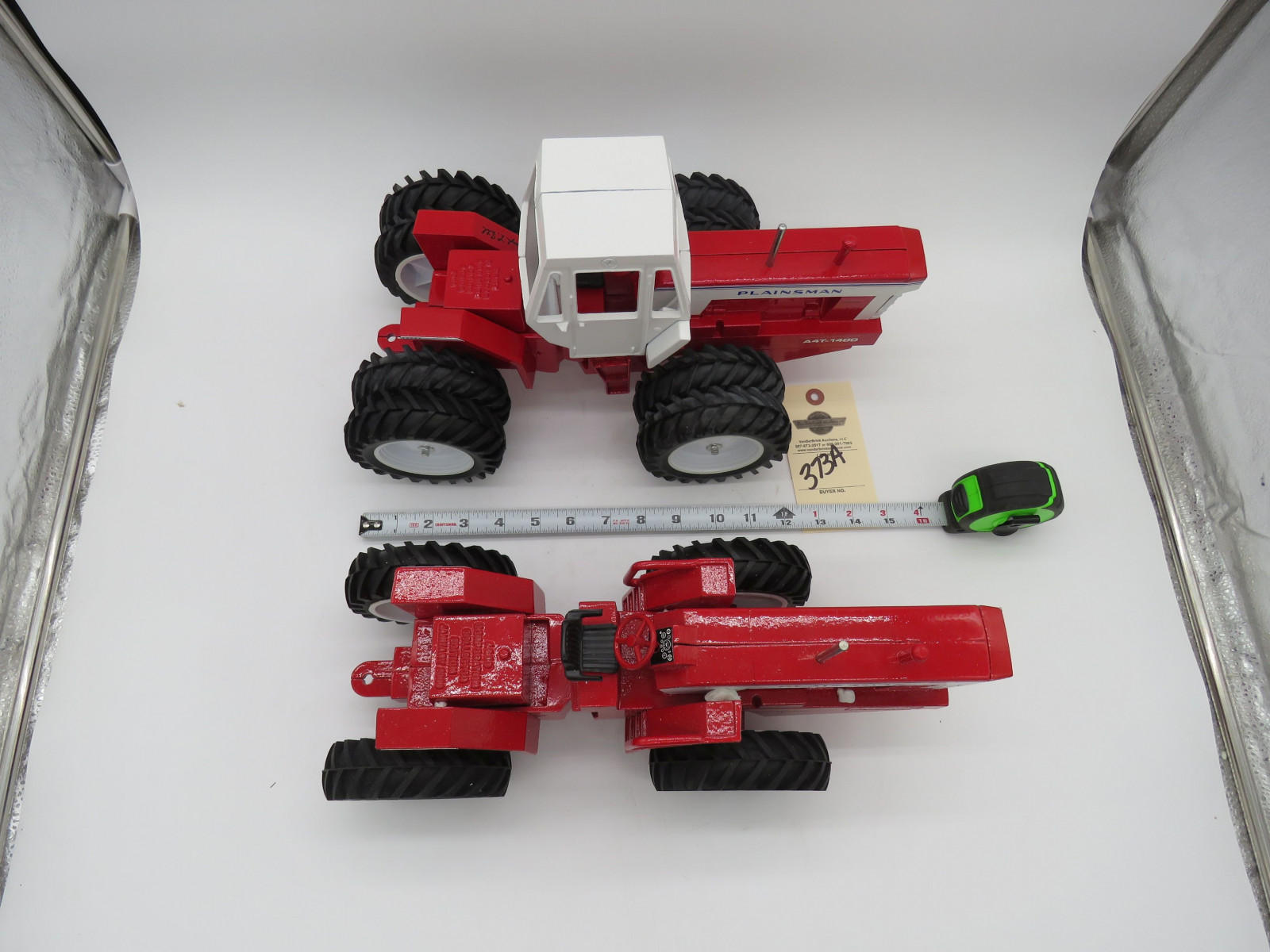 Pair of Scale Models by Ertl New 1/16th Scale Die-Cast Plainsman A4T-1400 4WD with Cab and Joseph Ertl Autograph and also Plainsman A4T-1400 without Cab New and No Boxes - Image 2