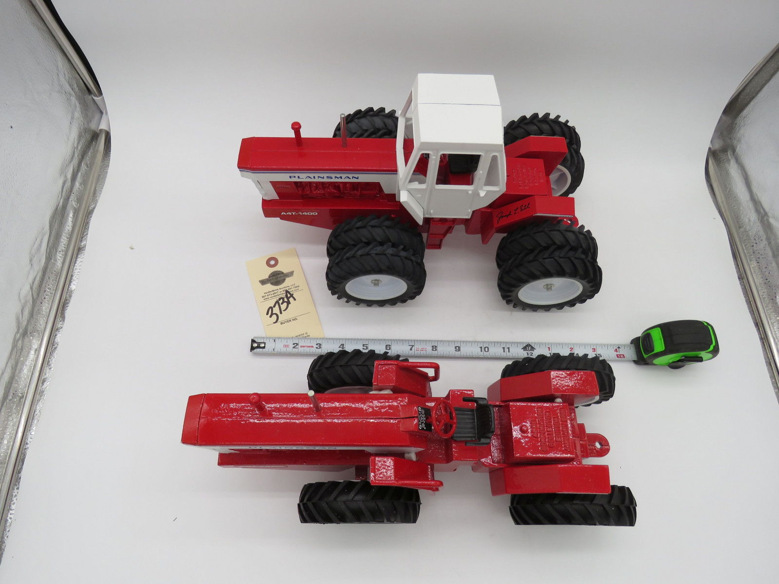 Pair of Scale Models by Ertl New 1/16th Scale Die-Cast Plainsman A4T-1400 4WD with Cab and Joseph Ertl Autograph and also Plainsman A4T-1400 without Cab New and No Boxes - Image 3