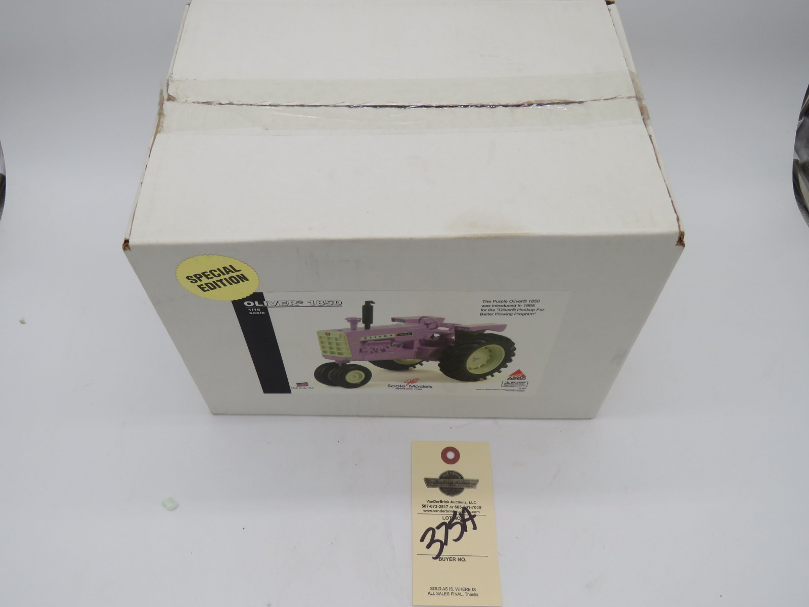 NIB Special Edition Scale Models by Ertl 1/16th Scale The Purple Oliver 1850 NIB - Image 2