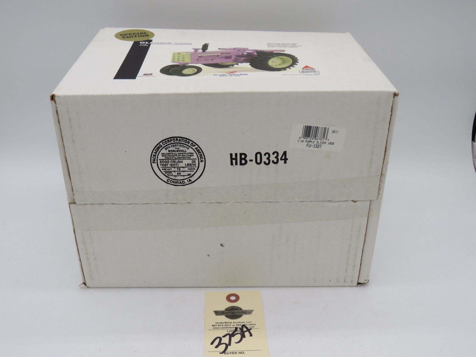 NIB Special Edition Scale Models by Ertl 1/16th Scale The Purple Oliver 1850 NIB - Image 6