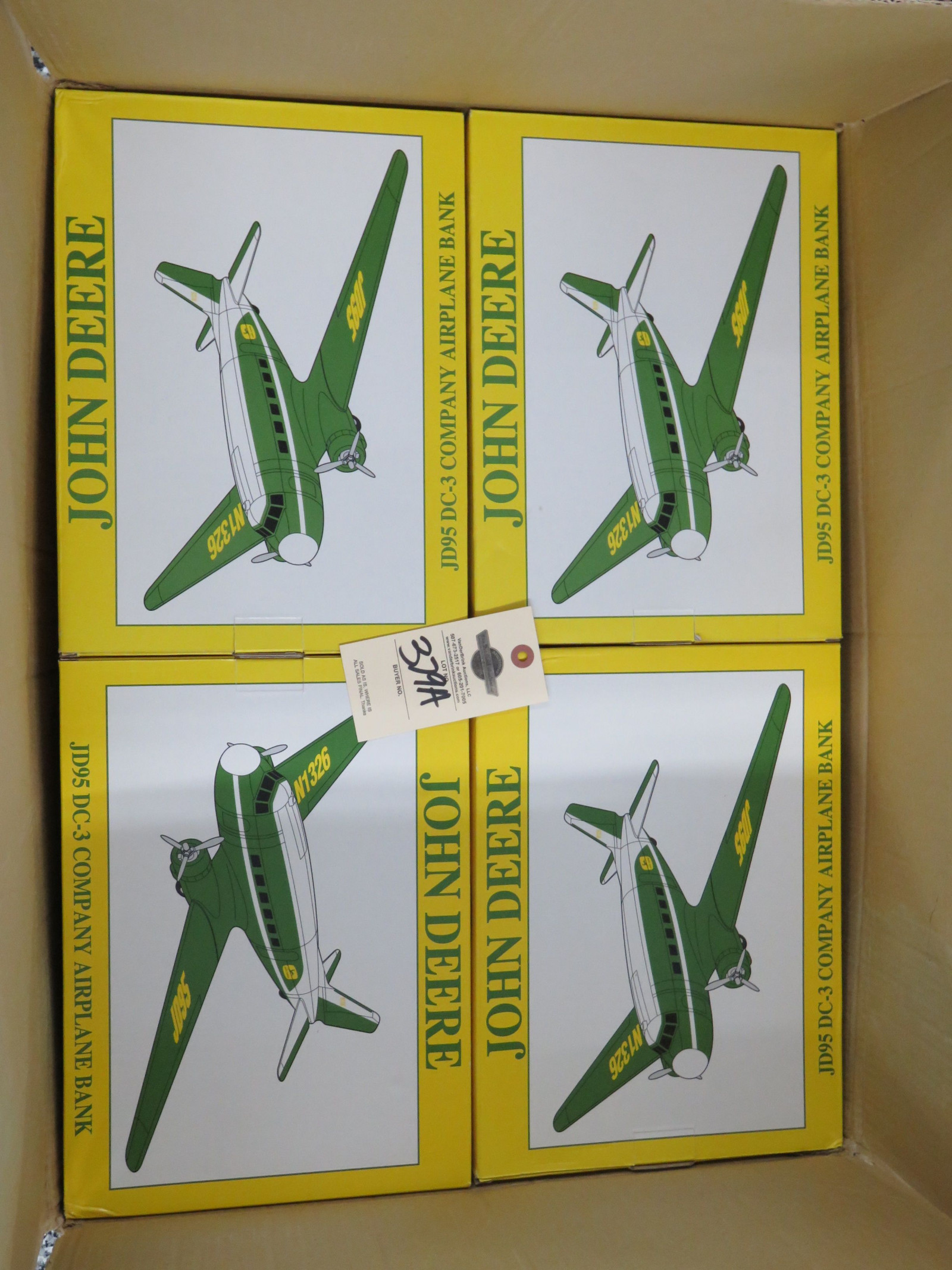 Ertl John Deere 95CC3 Company Airplance Banks Box of 12 NIB and in Opened Shipping Crate - Image 2