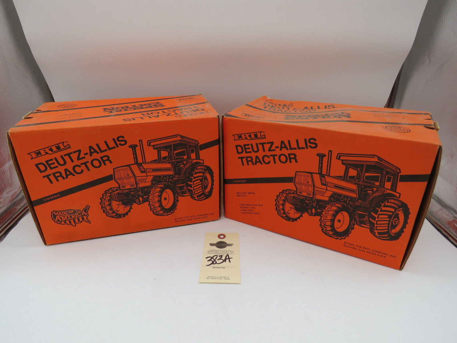 Pair of 1980  Special Edition Deutz- Allis Chalmers 9150 Tractors Ertl 1/16th Scale Die-Cast Tractors NIB - Image 1
