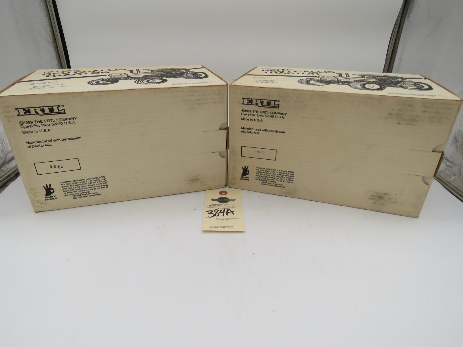 Pair of 1989 Ertl for Deutz Alllis 1/16th Scale Die-Cast Deutz Allis 9150 NIB - Image 5