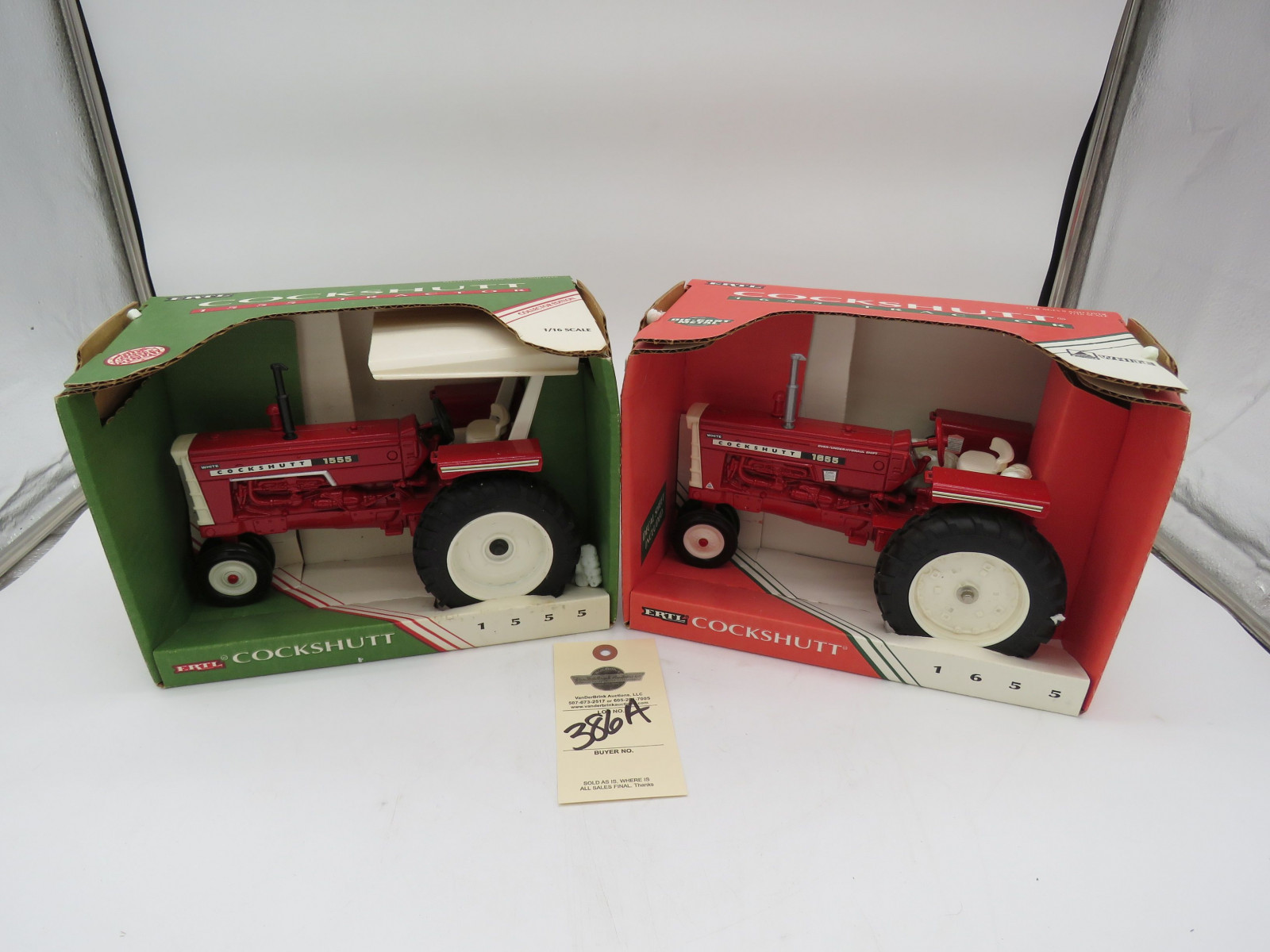 Pair of Ertl 1/16th Collector's Edition 1994 Ertl Cockshutt 1555 tractor NIB and 1995 Ertl Cockshutt 1655 both NIB - Image 1
