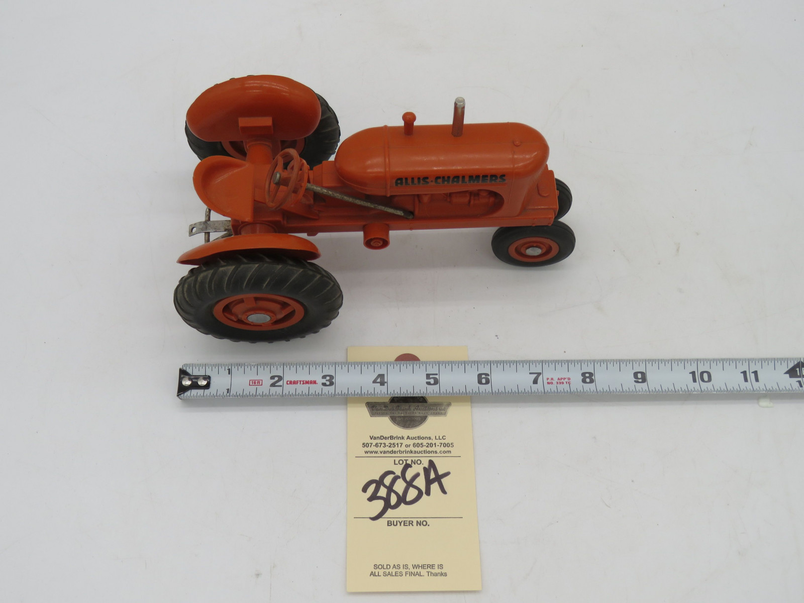 Antique hard Plastic Allis Chalmers WD Tractor No Box - Image 2