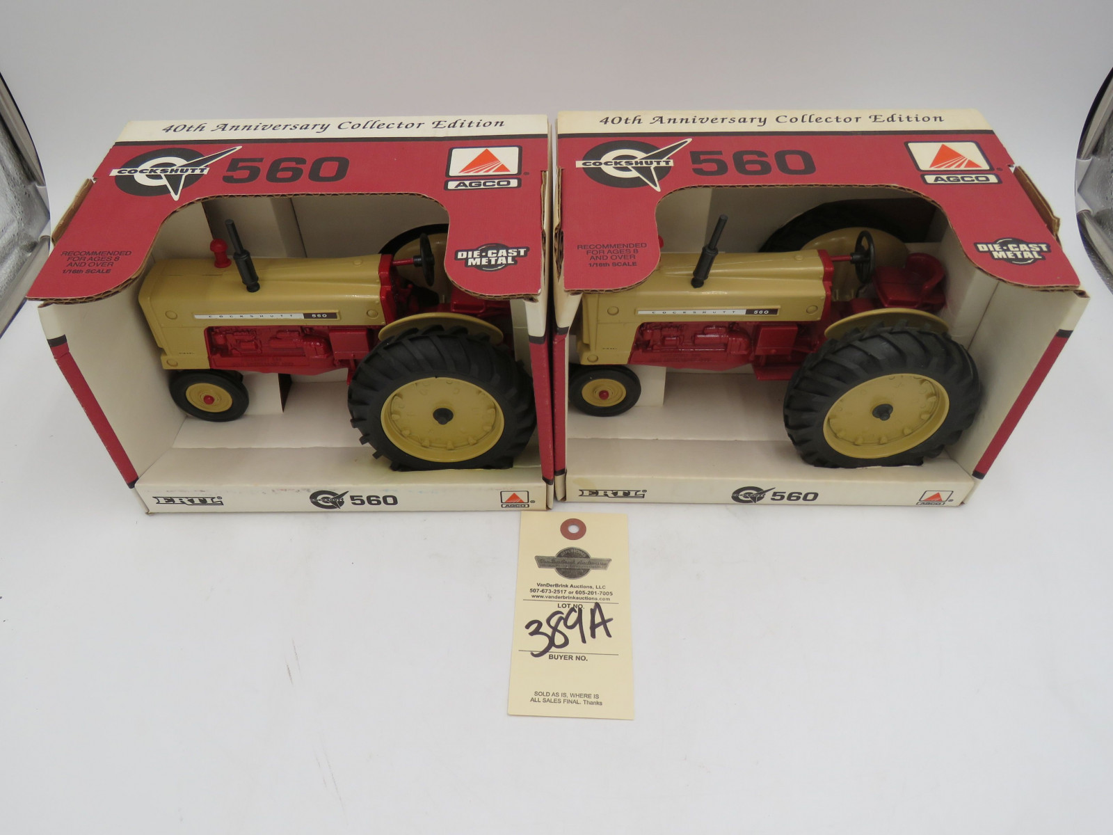 Pair of Ertl 1998 40th Anniversary collector's Edition cockshutt 560 Tractors NIB - Image 1