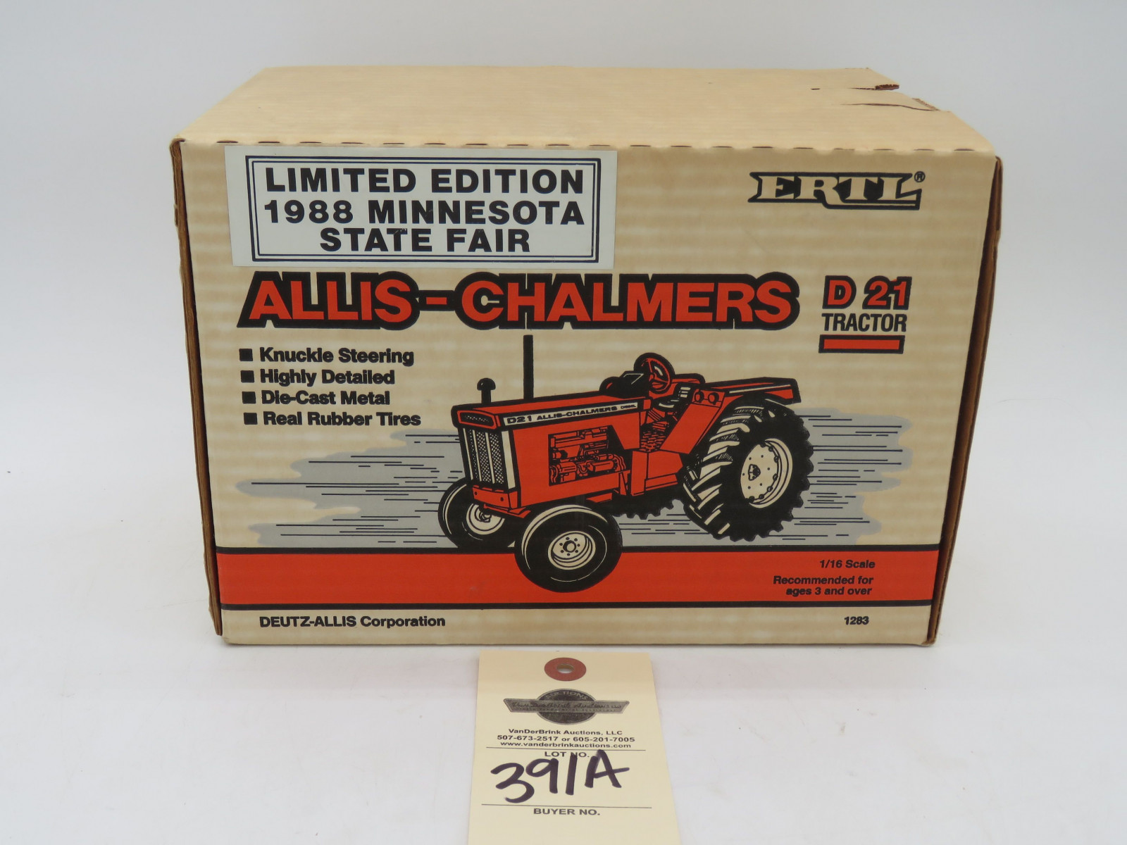 1988 Limmited Edition Minnesota State Fair 1/16th Scale die-Cast Allis chalmers D21 Tractor NIB - Image 1