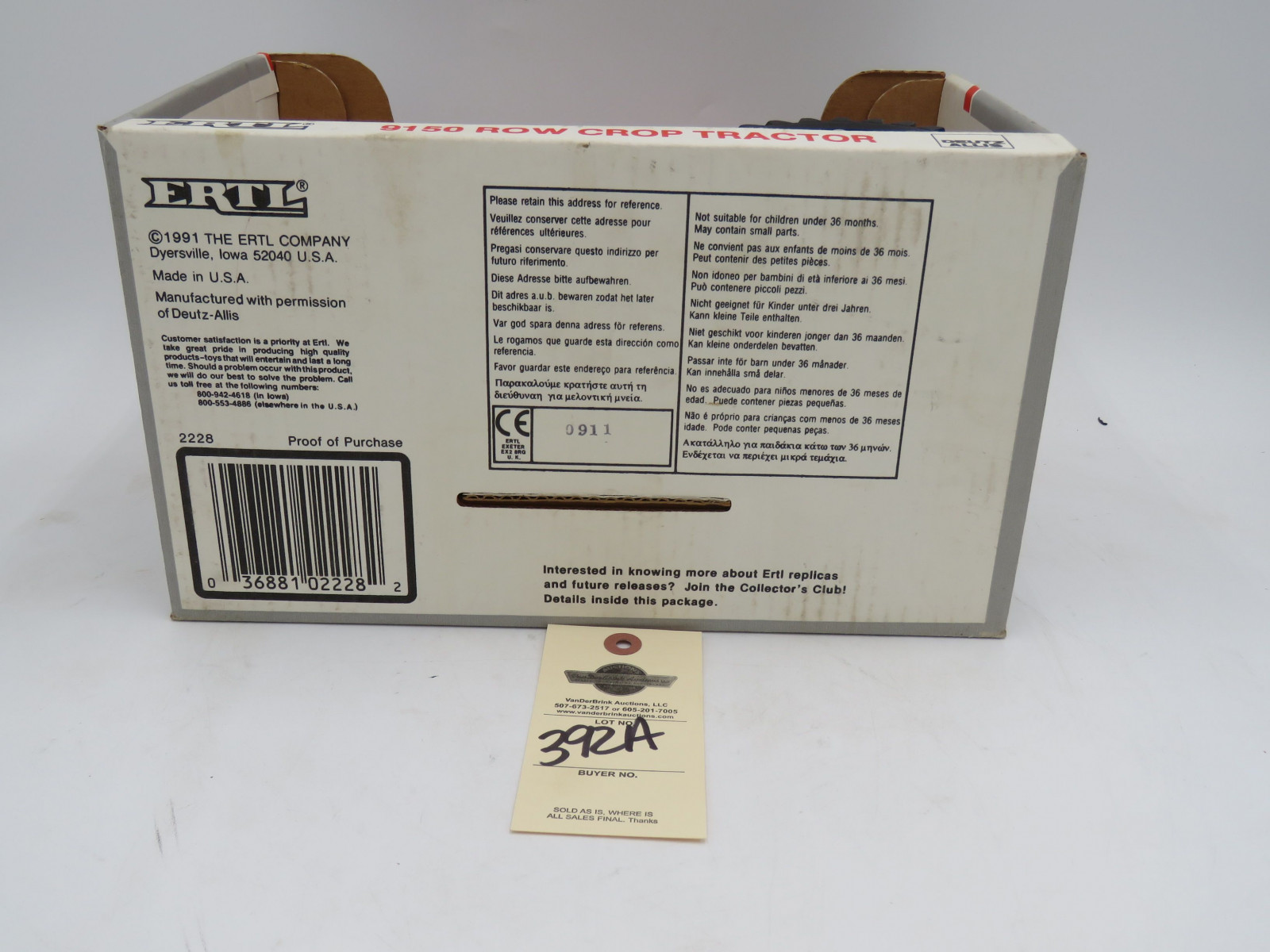 Ertl 1/16th Scale Die-Cast 1991 Deutz- Allis 9150 Tractor NIB - Image 5