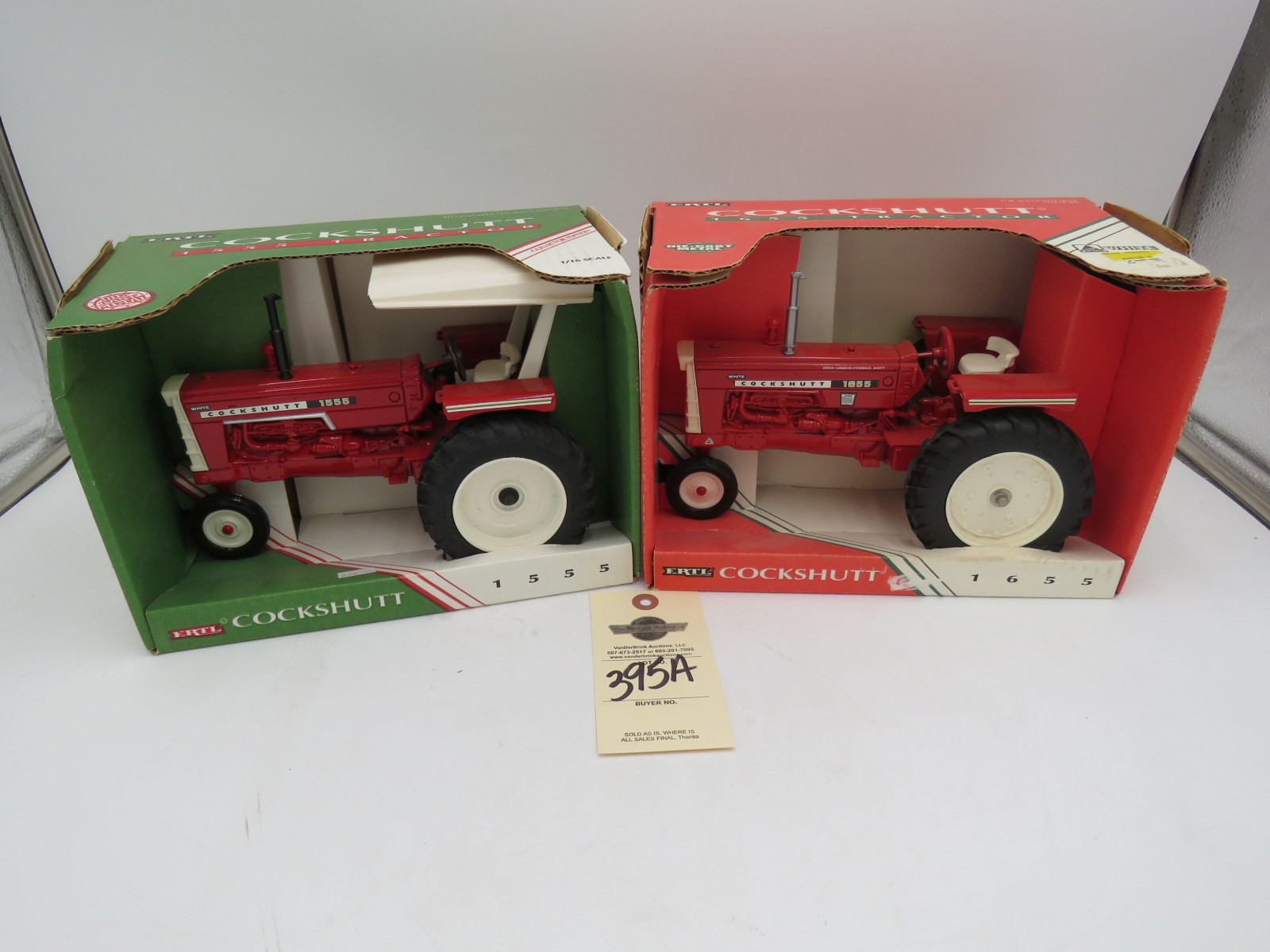 Pair of Ertl 1/16th Scale Die-Cast Tractors NIB Cockshutt 1655 and Cockshutt 1555 - Image 1