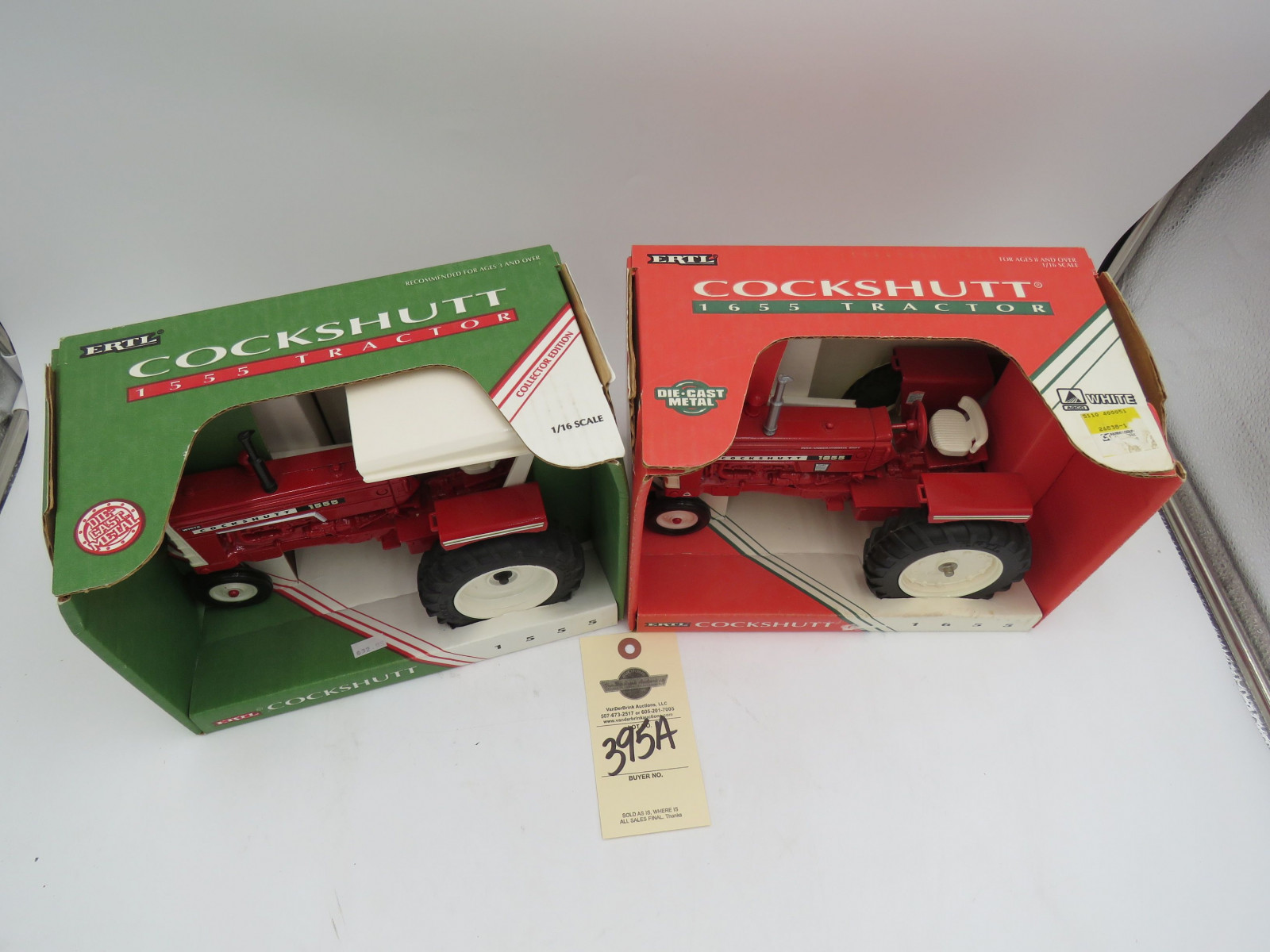 Pair of Ertl 1/16th Scale Die-Cast Tractors NIB Cockshutt 1655 and Cockshutt 1555 - Image 2