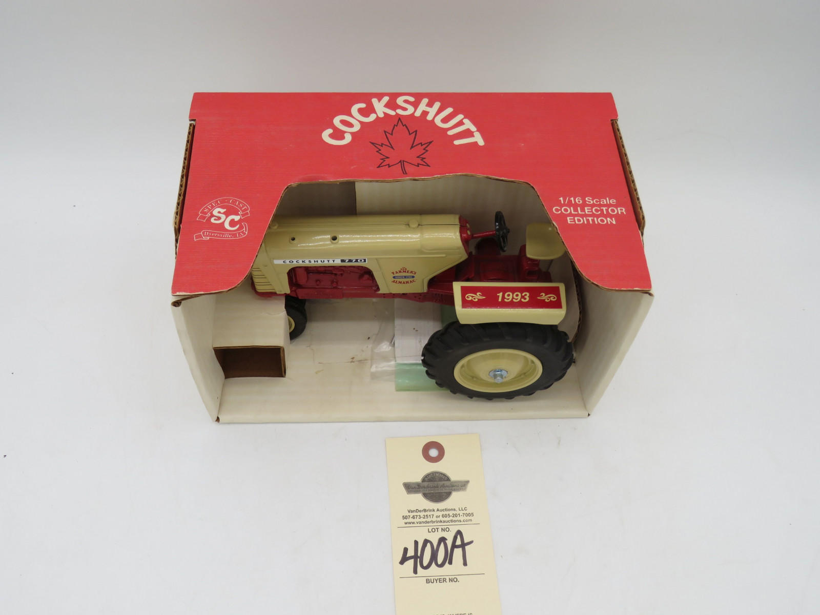 1993 Spec Cast 1/16th Scale collector's Edition Die-Cast Cockshutt 770 NIB The old Farmer's Almanac - Image 2