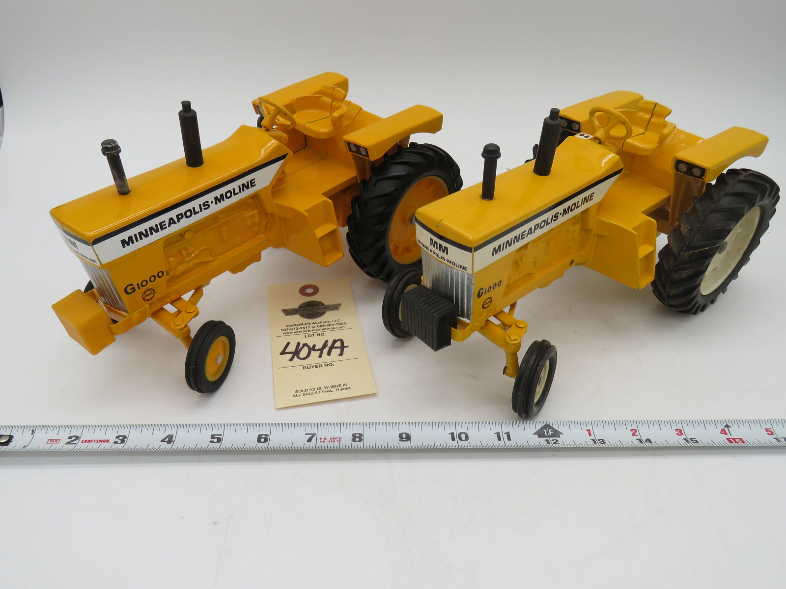 Pair of Ertl Minneapolis Moline G1000 Tractors No Box - Image 3