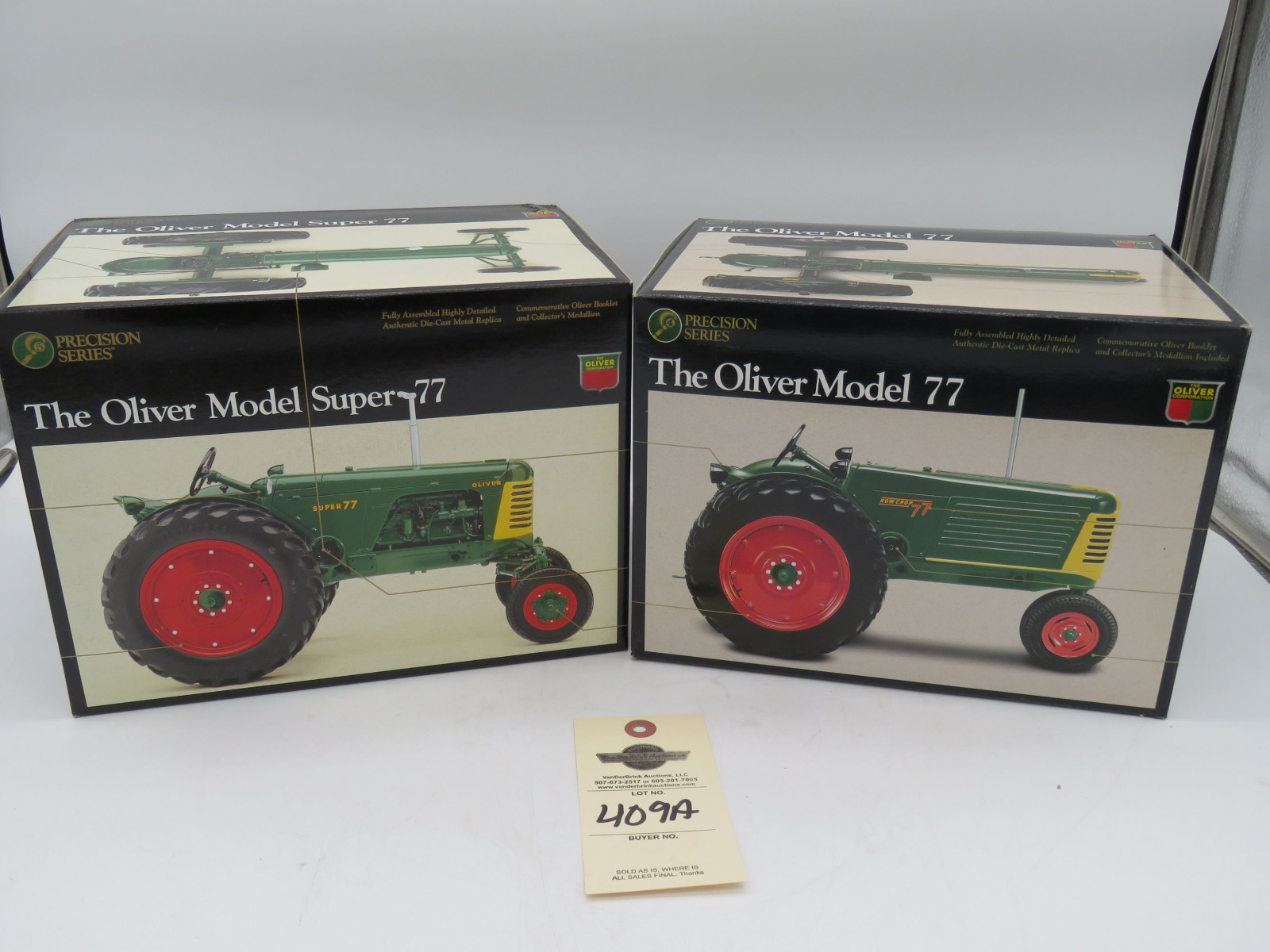 Pair of Ertl Presison Series Oliver 1/16th Scale Die-Cast Tractors, The Oliver Model  Super 77 and The Oliver Model 77 both NIB - Image 1