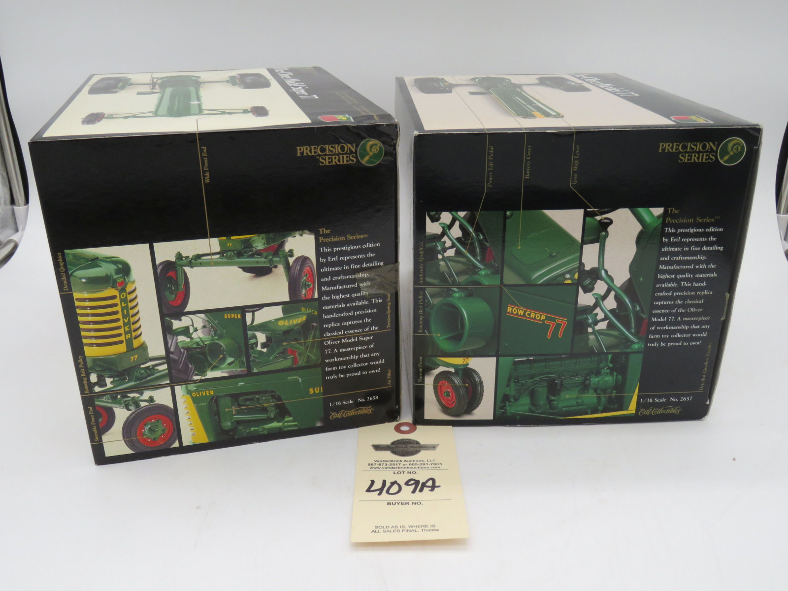 Pair of Ertl Presison Series Oliver 1/16th Scale Die-Cast Tractors, The Oliver Model  Super 77 and The Oliver Model 77 both NIB - Image 3