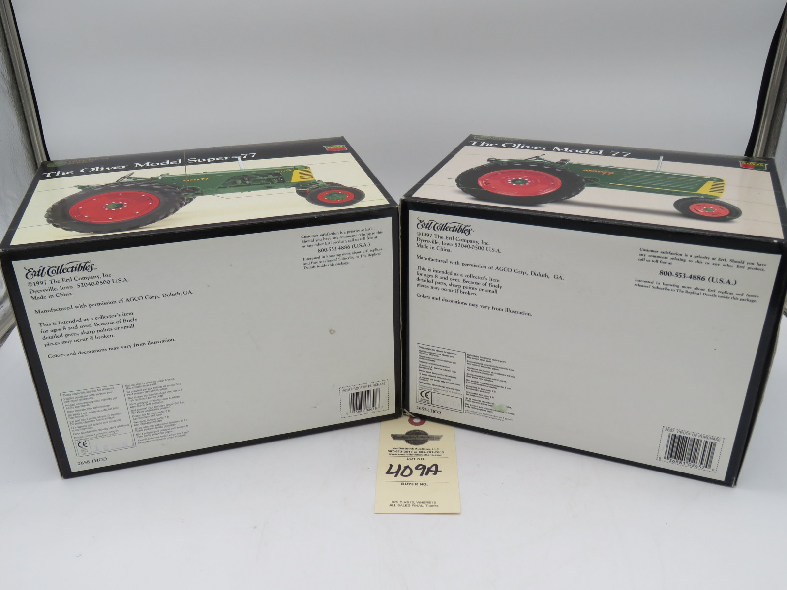 Pair of Ertl Presison Series Oliver 1/16th Scale Die-Cast Tractors, The Oliver Model  Super 77 and The Oliver Model 77 both NIB - Image 5