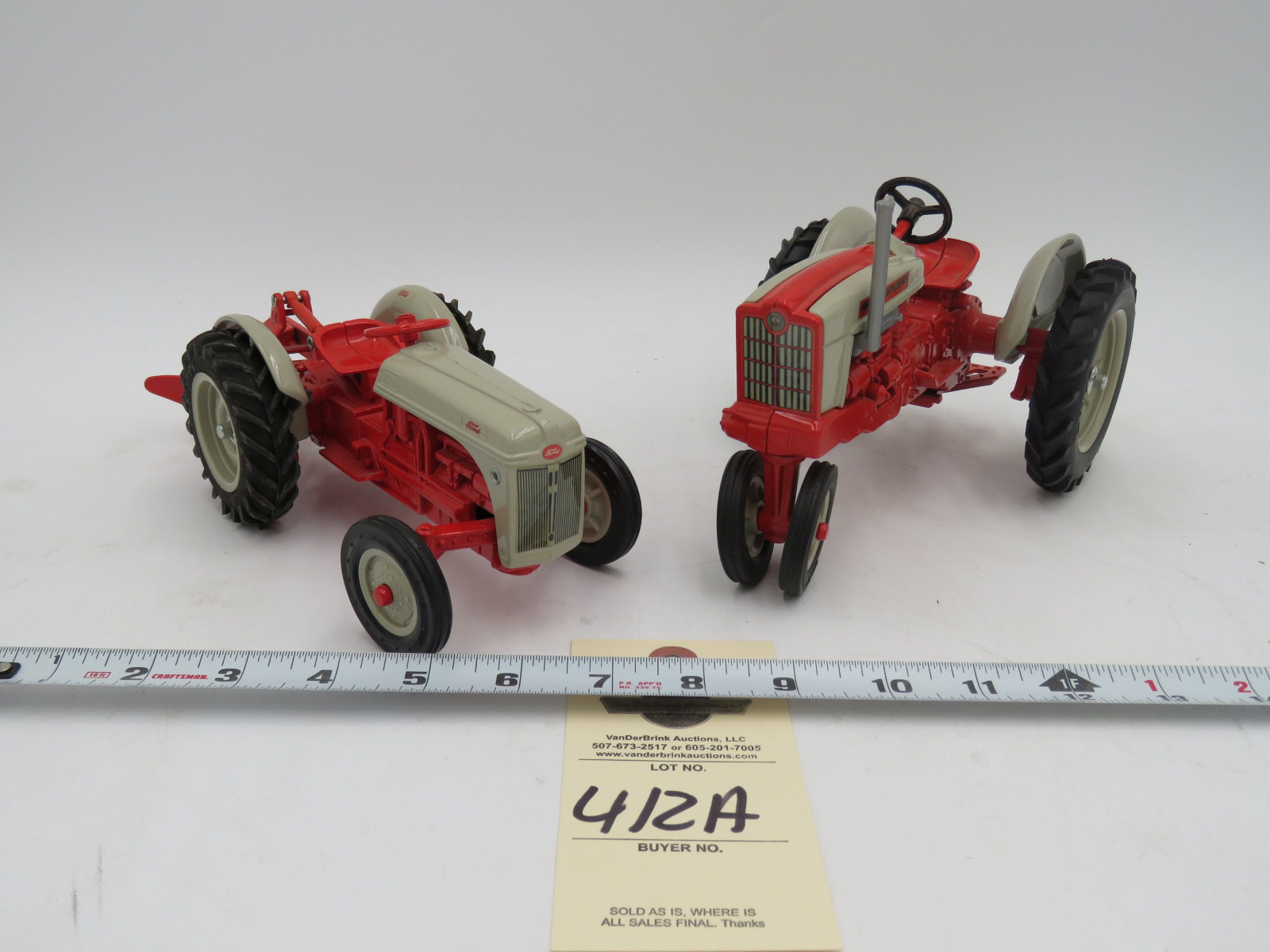 Ertl 1/16th Scale Ford 901 Select-o-Speed and Ford 8N with Plow No Box New - Image 1