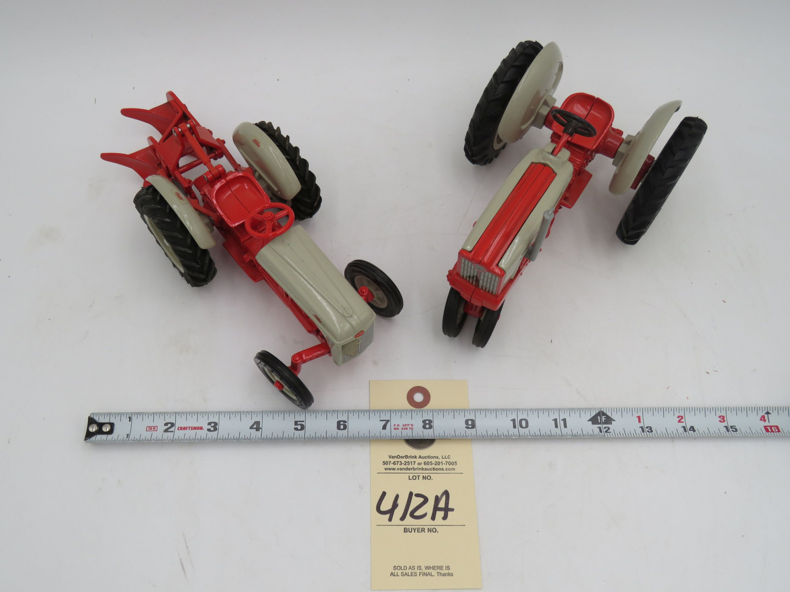 Ertl 1/16th Scale Ford 901 Select-o-Speed and Ford 8N with Plow No Box New - Image 2