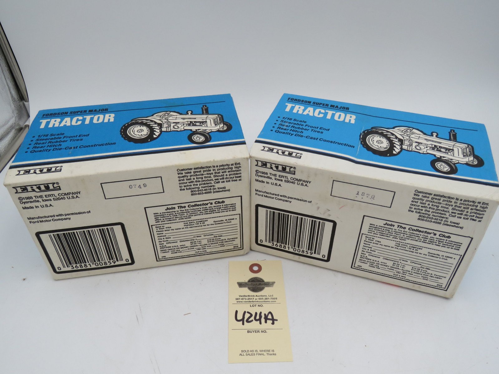 Group of 2 Ertl 1988 NIB Fordon Super Major die-Cast 1/16th Scale tractors - Image 7