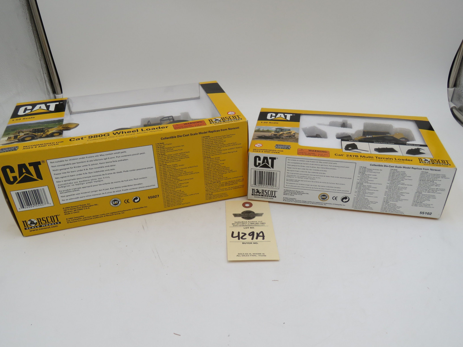 Norscot Scale Models Cat 247B Multi Terrain Loader NIB and Cat 980G Wheel Loader NIB - Image 6