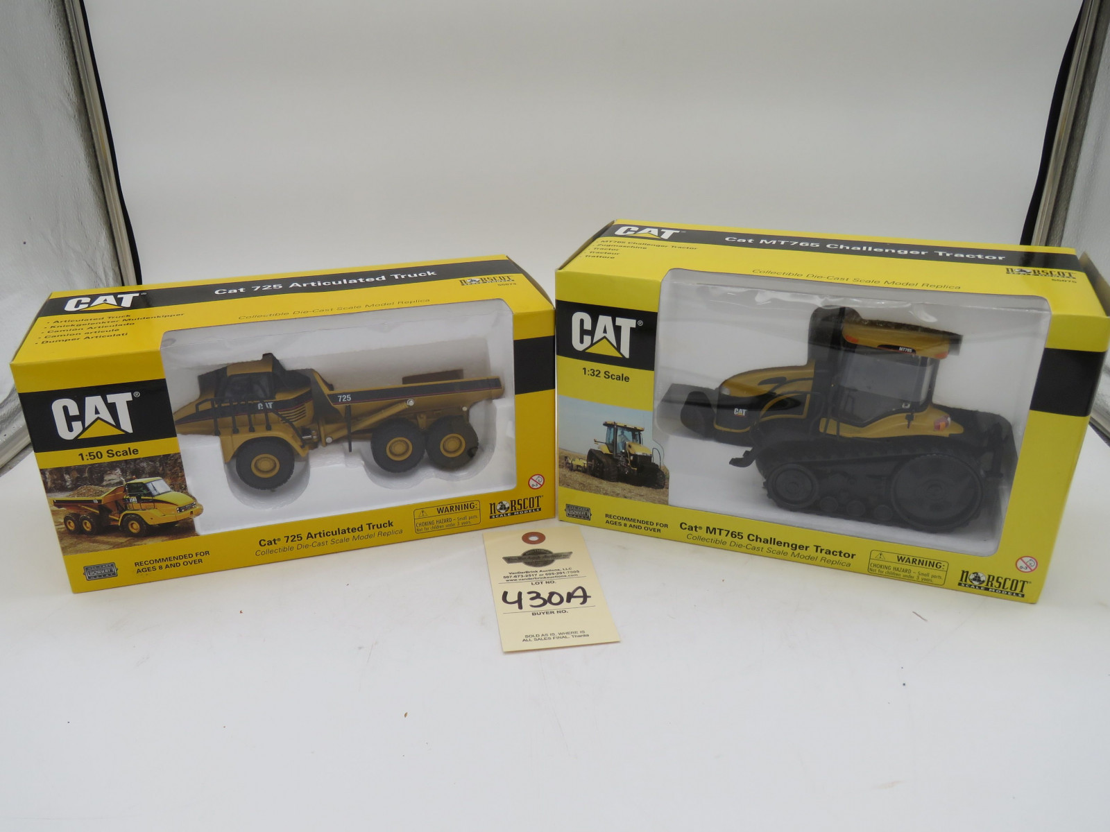 Norscot Scale Models Cat 725 Articulated Truck NIB and Cat MT765 Challenger Tractor NIB - Image 1