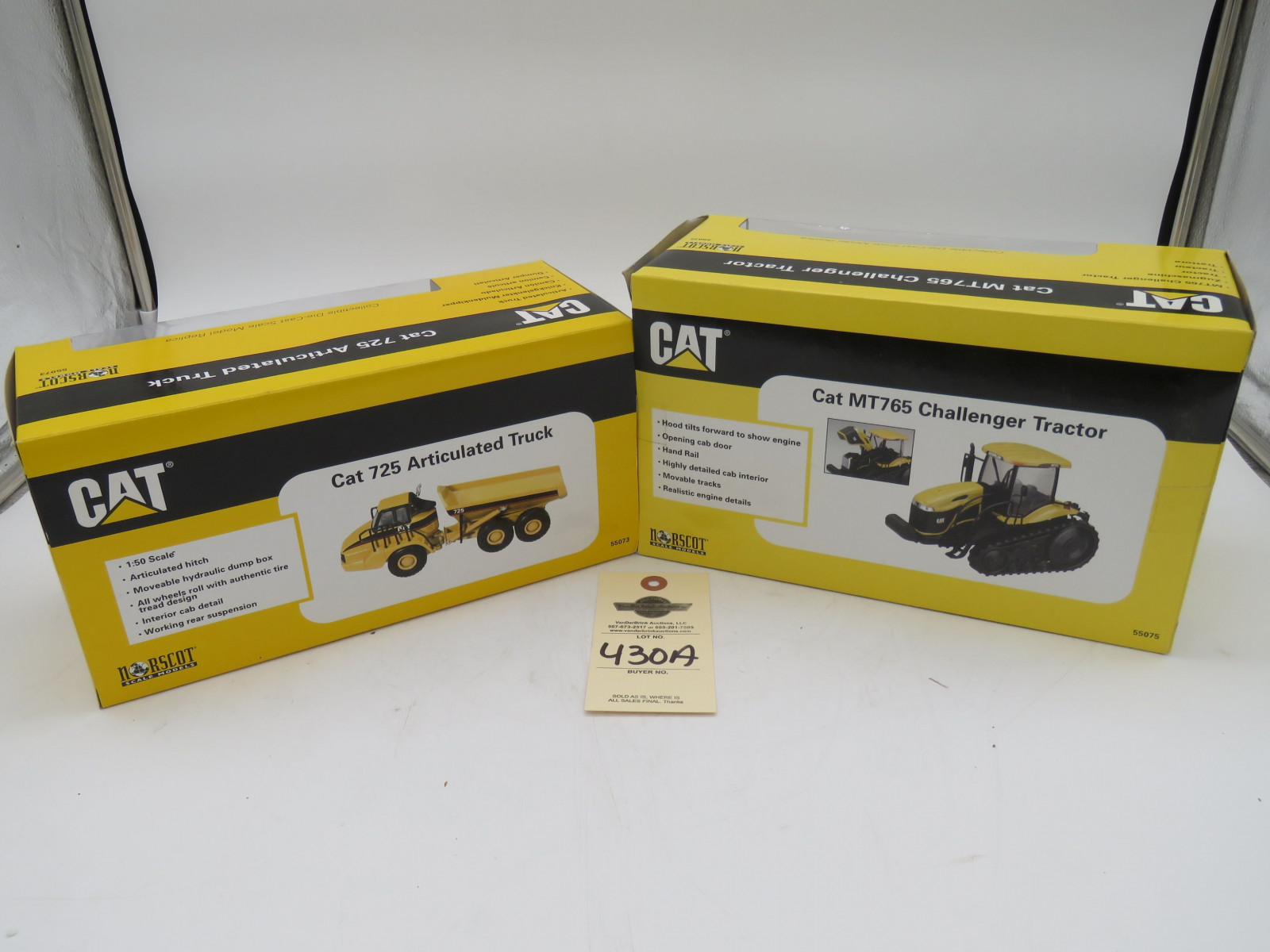Norscot Scale Models Cat 725 Articulated Truck NIB and Cat MT765 Challenger Tractor NIB - Image 4