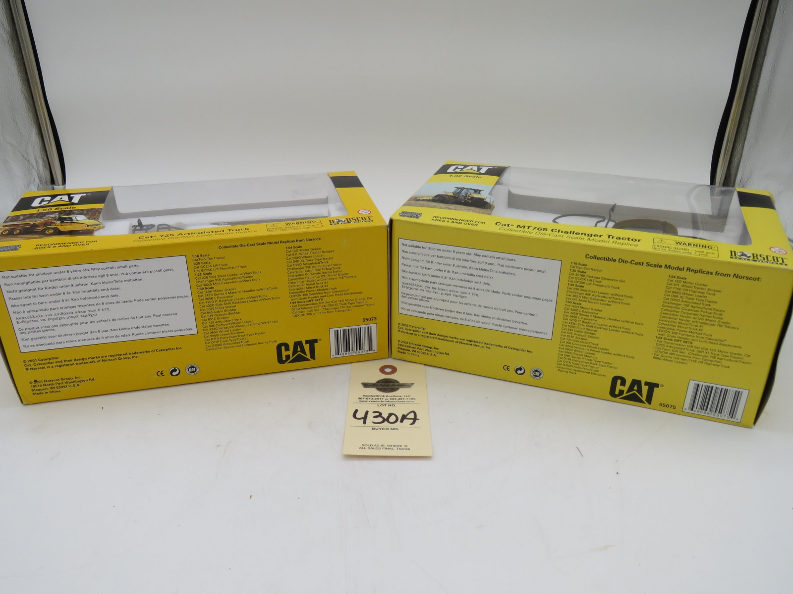 Norscot Scale Models Cat 725 Articulated Truck NIB and Cat MT765 Challenger Tractor NIB - Image 6