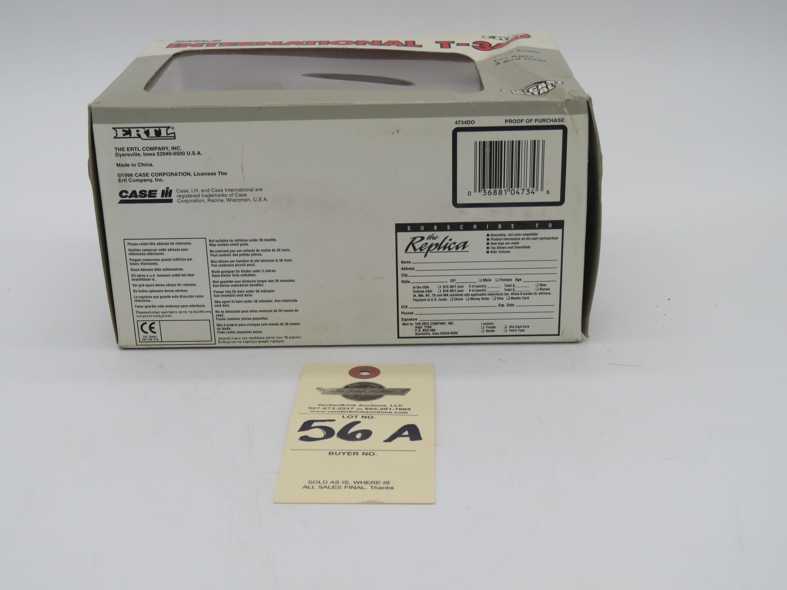 1996 ERTL INTERNATIONAL T-340 1/16 SCALE DIE CAST METAL- DENT/SMALL DAMAGE TO BOX - Image 6