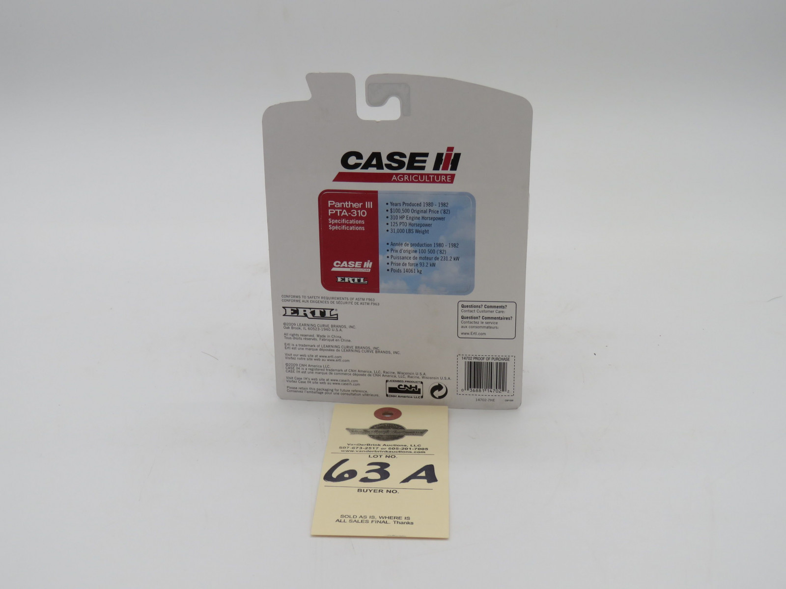 ERTL STEIGER PANTHER lll PTA-310 DIE CAST METAL CASE IH  1/64 COLLECTOR CARD INCLUDED - Image 6