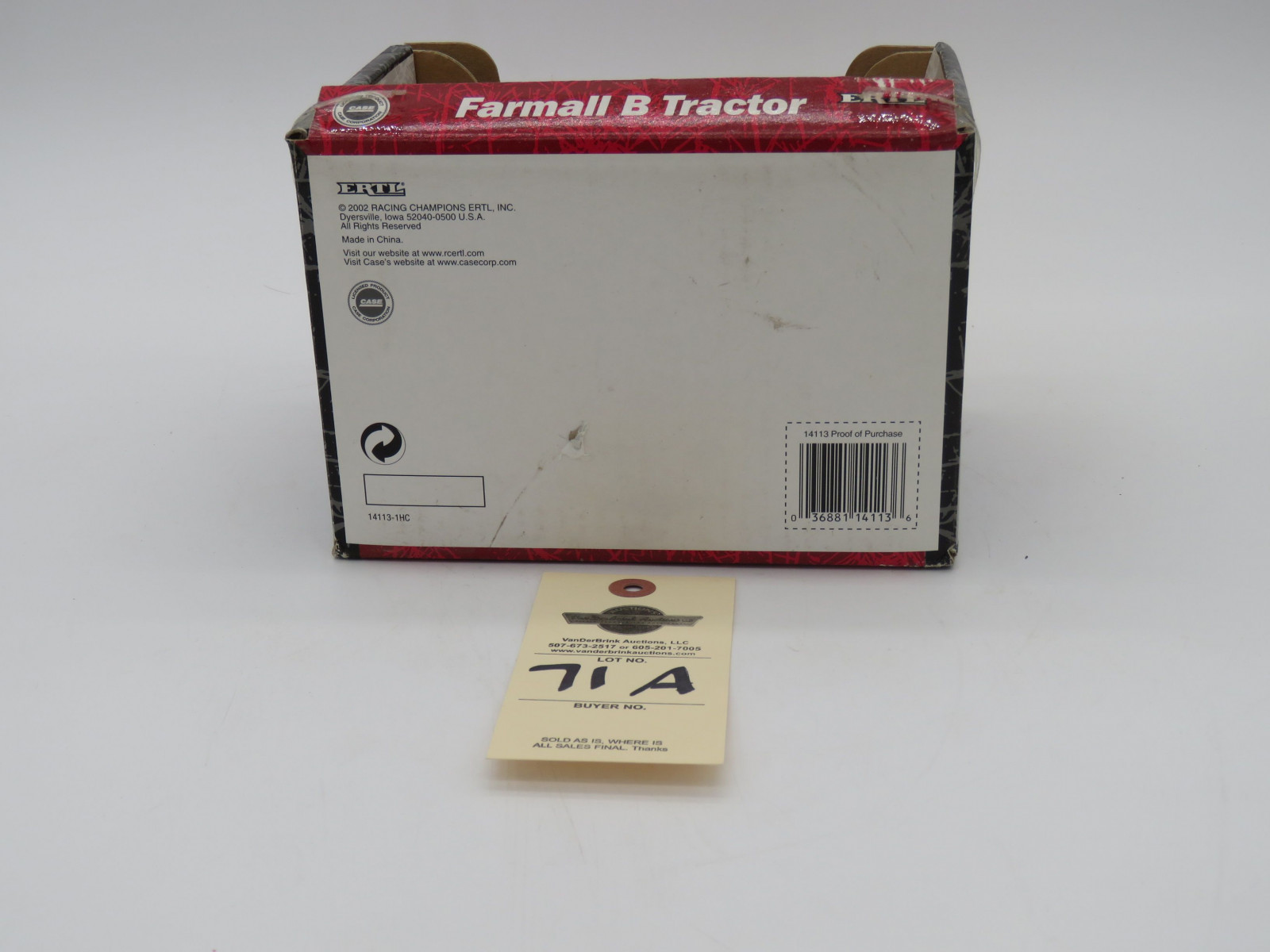 2002 ERTL FARMALL B TRACTOR 1/16 SCALE - Image 6