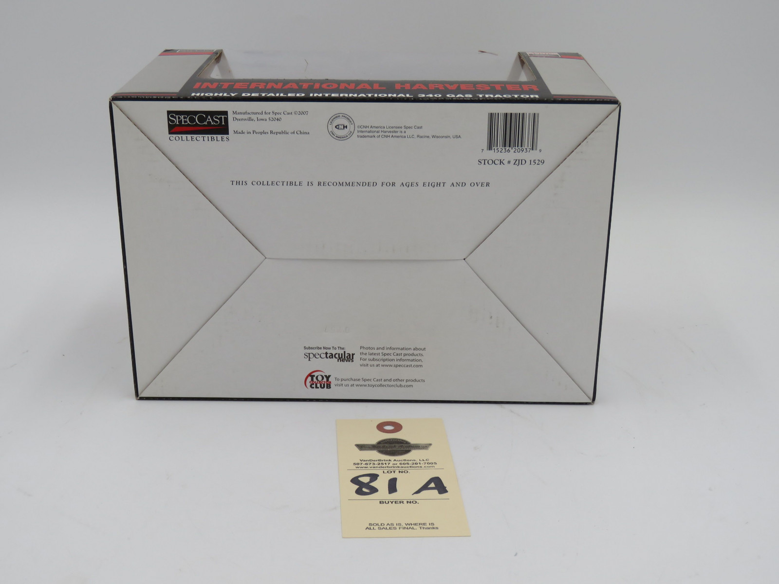 IH SPECCAST INTERNATIONAL HARVESTER HIGHLY DETAILED INTERNATIONAL 340 GAS TRACTOR CLASSIC SERIES 1/16 SCALE NIB  DIE CAST METAL - Image 6