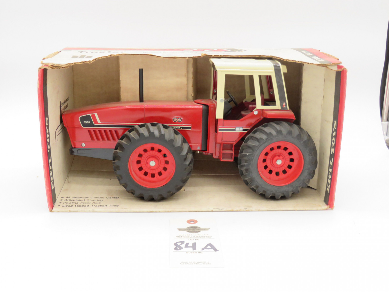 ERTL 1/16TH SCALE INTERNATIONAL 2+2 TRACTOR  1/16 SCALE BLUEPRINT REPLICA DIE CAST RUST RESISTANT METAL- DEEP RIBBED TRACTION TIRES  UNOPENED BOX SMOKE STACK INCLUDED INSIDE - Image 2