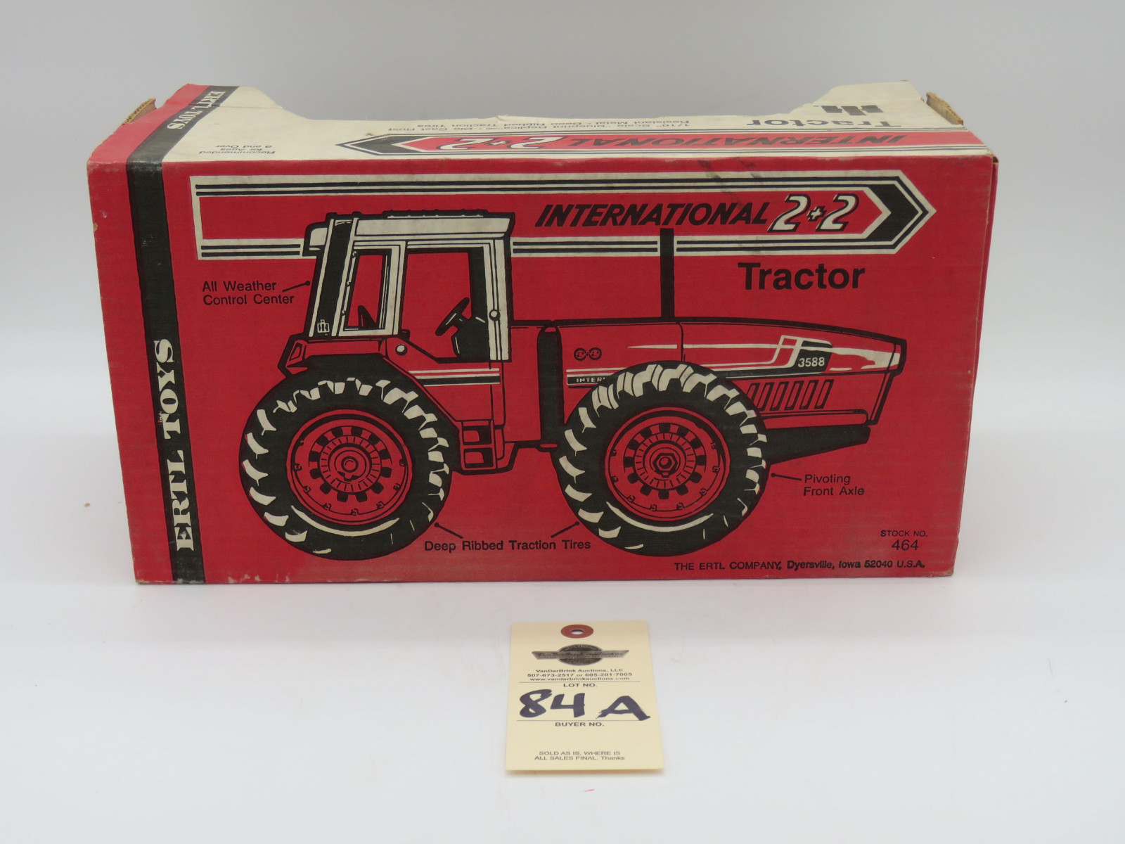 ERTL 1/16TH SCALE INTERNATIONAL 2+2 TRACTOR  1/16 SCALE BLUEPRINT REPLICA DIE CAST RUST RESISTANT METAL- DEEP RIBBED TRACTION TIRES  UNOPENED BOX SMOKE STACK INCLUDED INSIDE - Image 5