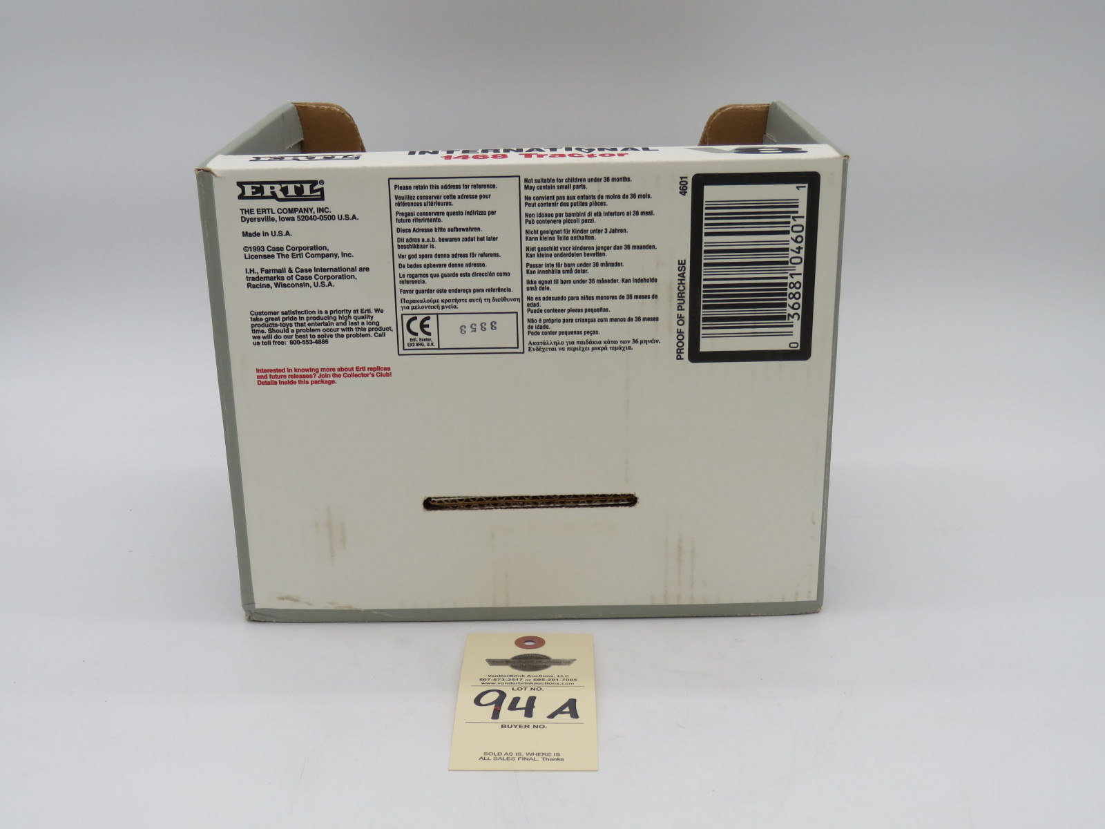ERTL INTERNATIONAL V8 1468 TRACTOR 1/16 SCALE D, IOWA UNOPENED BOX 1993 MODEL 1468 2ND IN A SERIES OF 4 - Image 5