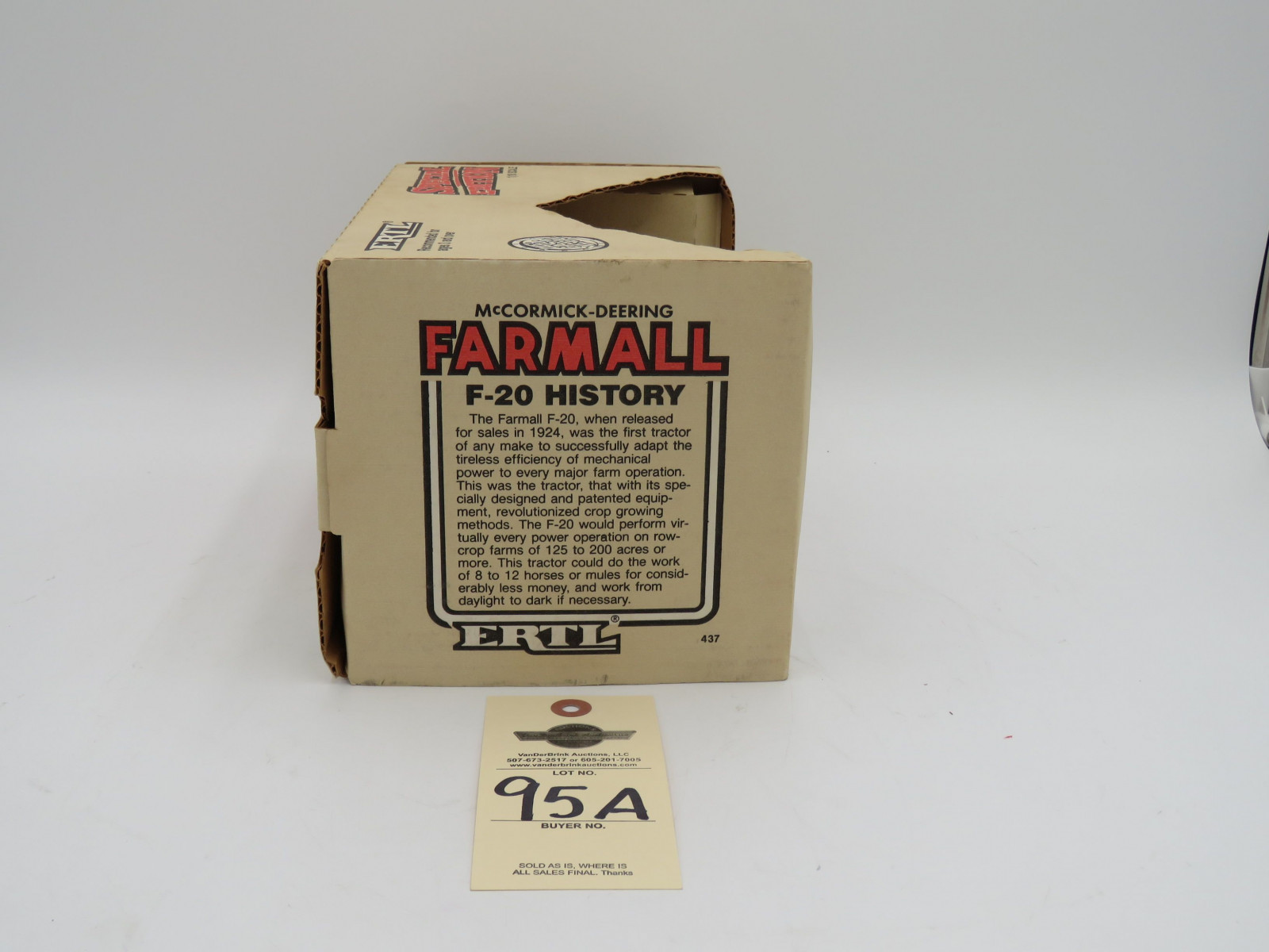 1987 ERTL SPECIAL EDITION 1/16 SCALE DIE CAST METAL F-20  TRACTOR NIB HIGHLY DETAILED - Image 5