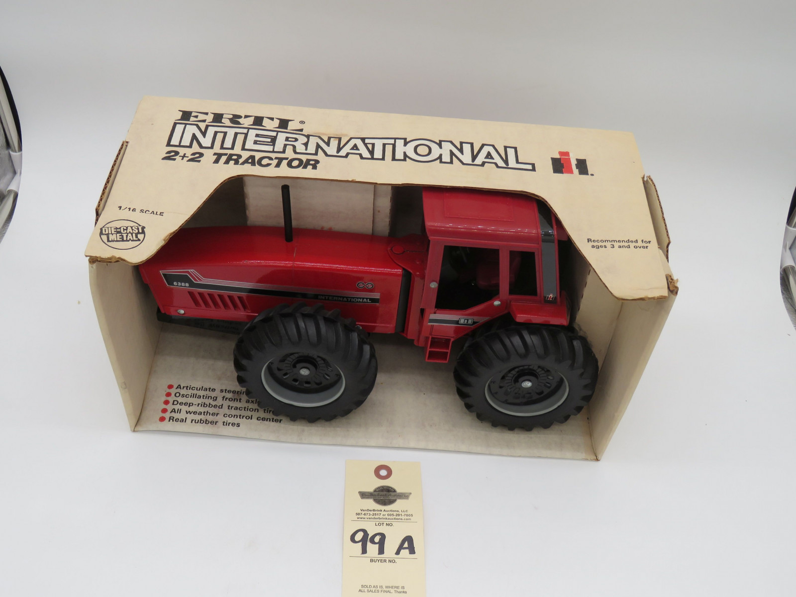 ERTL INTERNATIONAL 2+2 TRACTOR DIE CAST METAL 6388 1/16 SCALE BOX SHOWS AGE - Image 2
