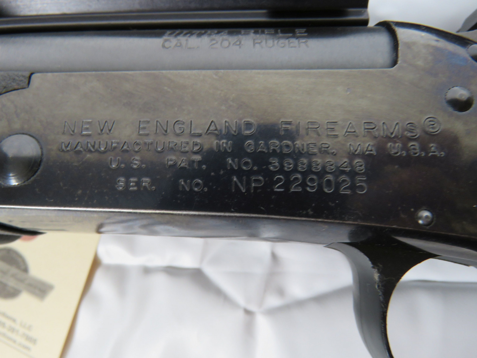 Harrington & Richardson Ultra rifle with Scope on Stand .204 Ruger and Skeleton Stock - Image 14