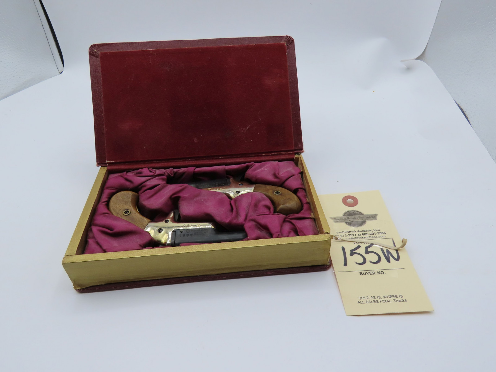 Hawes .22 Pair of Dueling Pistols in box with satin lining - Image 2