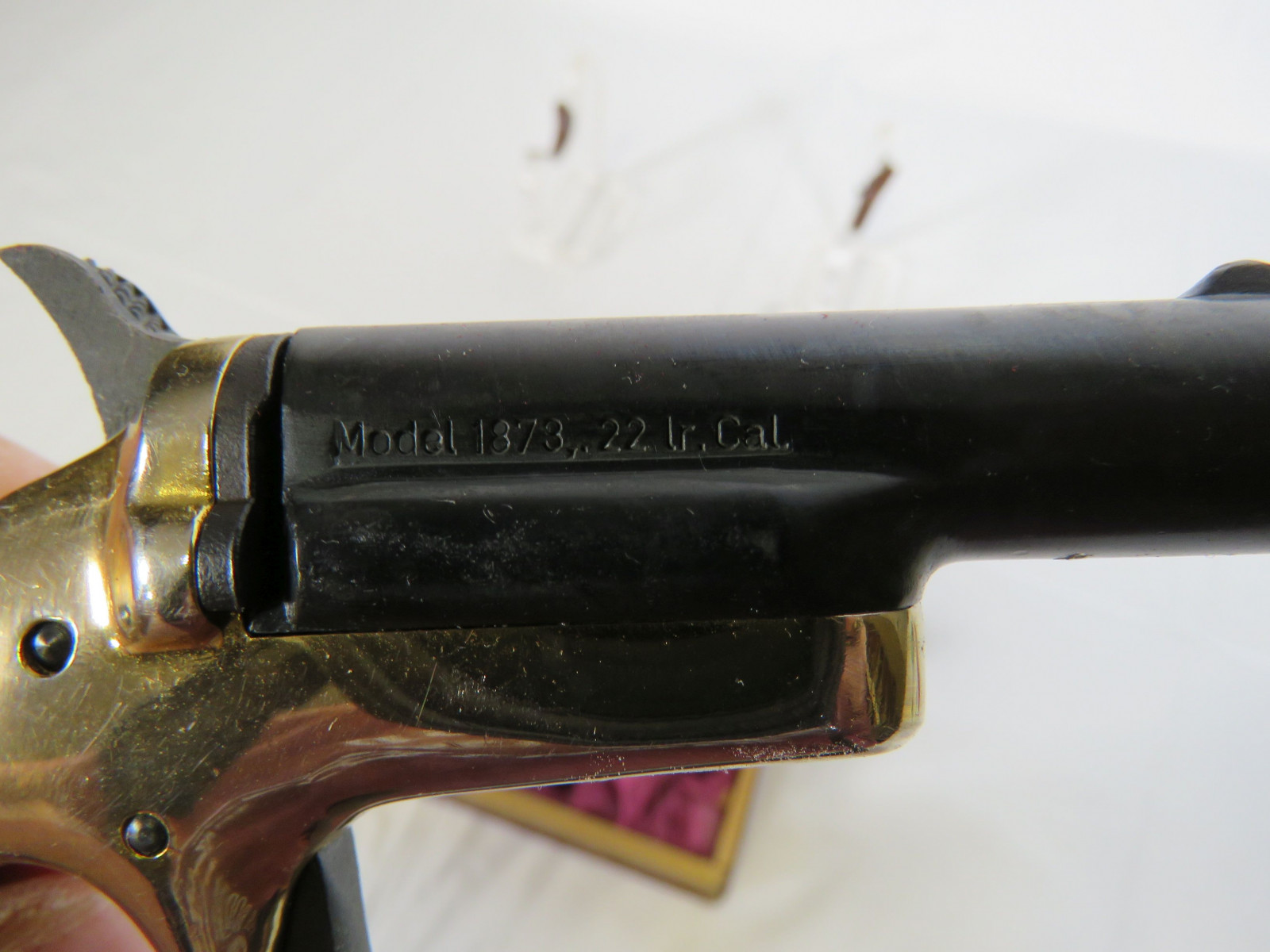 Hawes .22 Pair of Dueling Pistols in box with satin lining - Image 5