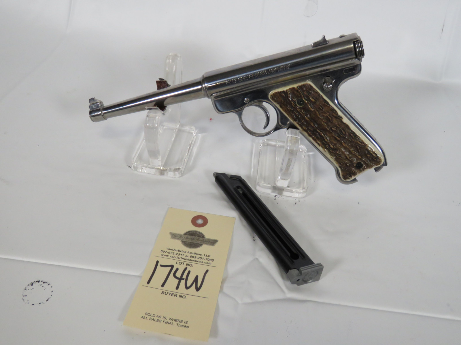 Ruger Mark 1 Target .22LR Semi-Automatic Pistol with Antler Grip - Image 1