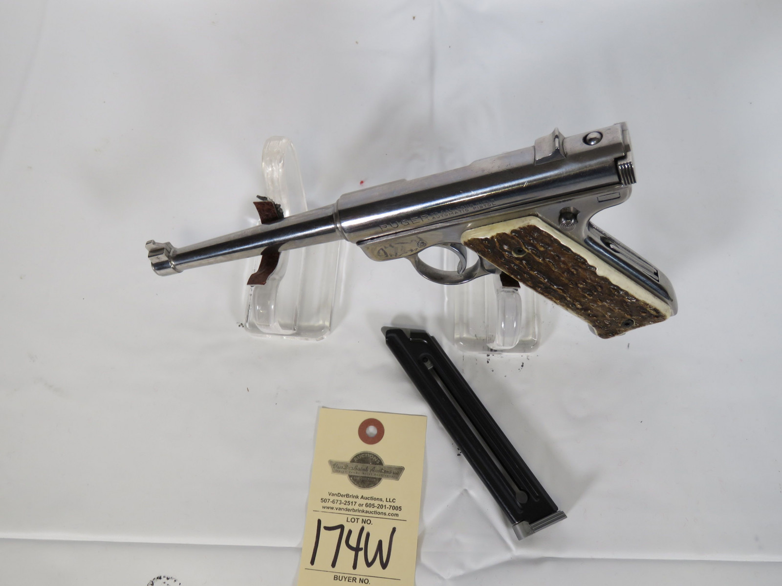 Ruger Mark 1 Target .22LR Semi-Automatic Pistol with Antler Grip - Image 2