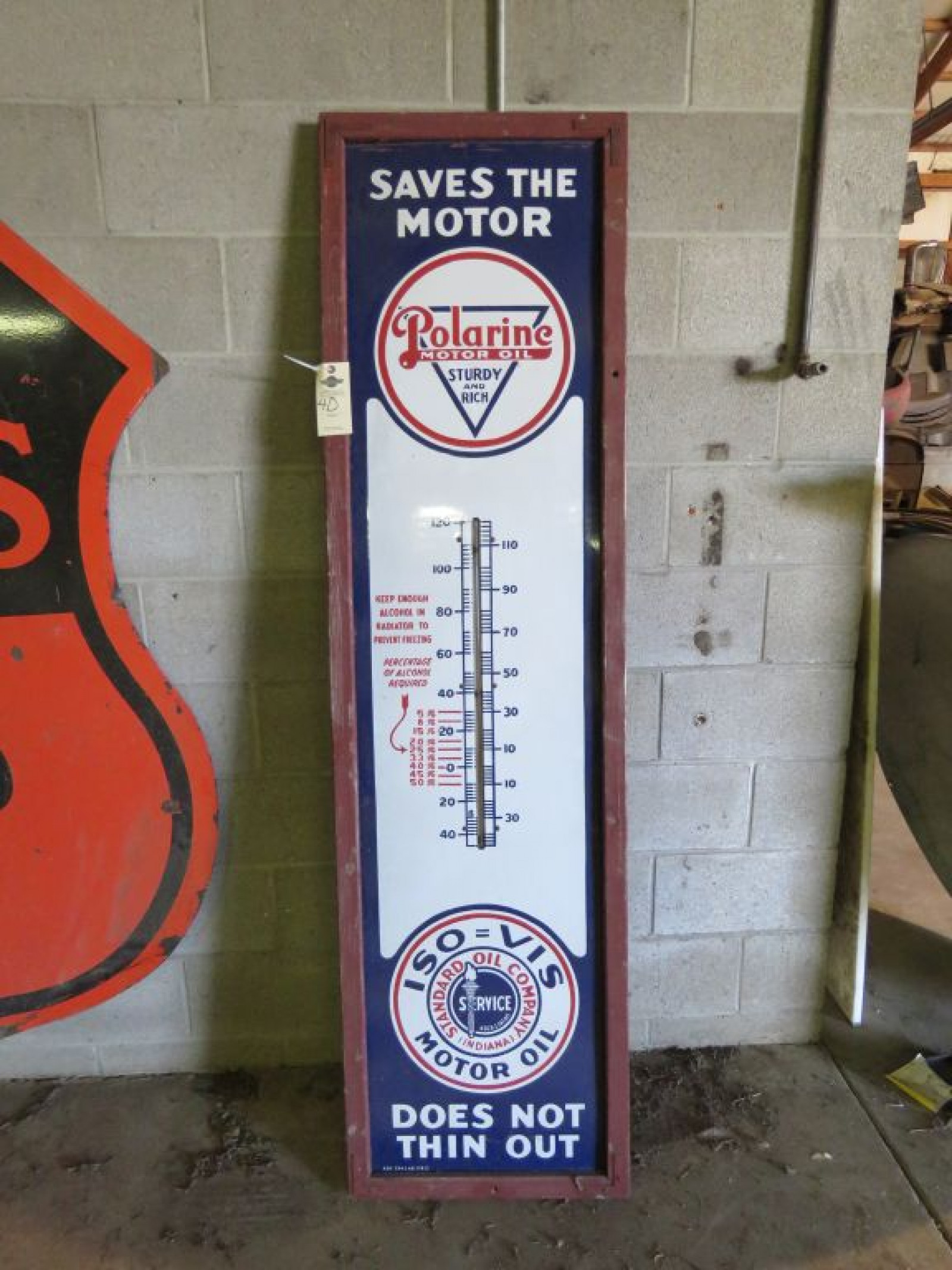 Iso-Vis Polarine Porcelain Thermometer Sign - Image 1
