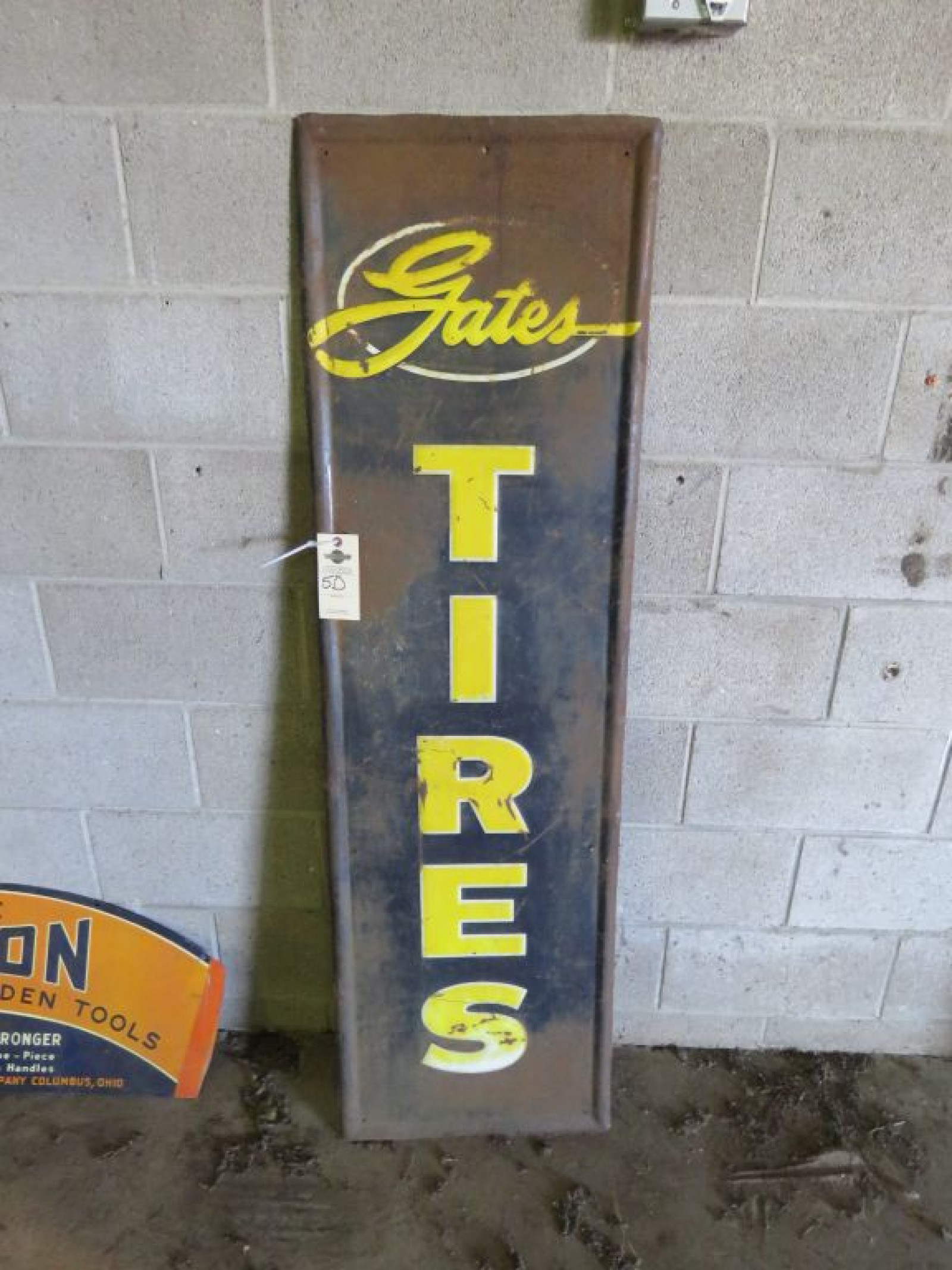 Gates Tires Painted Tin Sign - Image 1