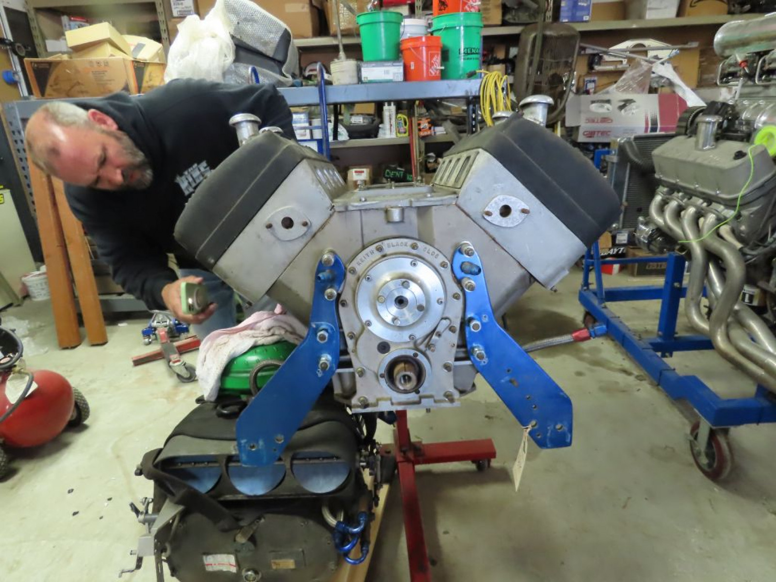 Keith Black Olds Aluminum Block- Arias Hemi Style Top fuel Motor - Image 1