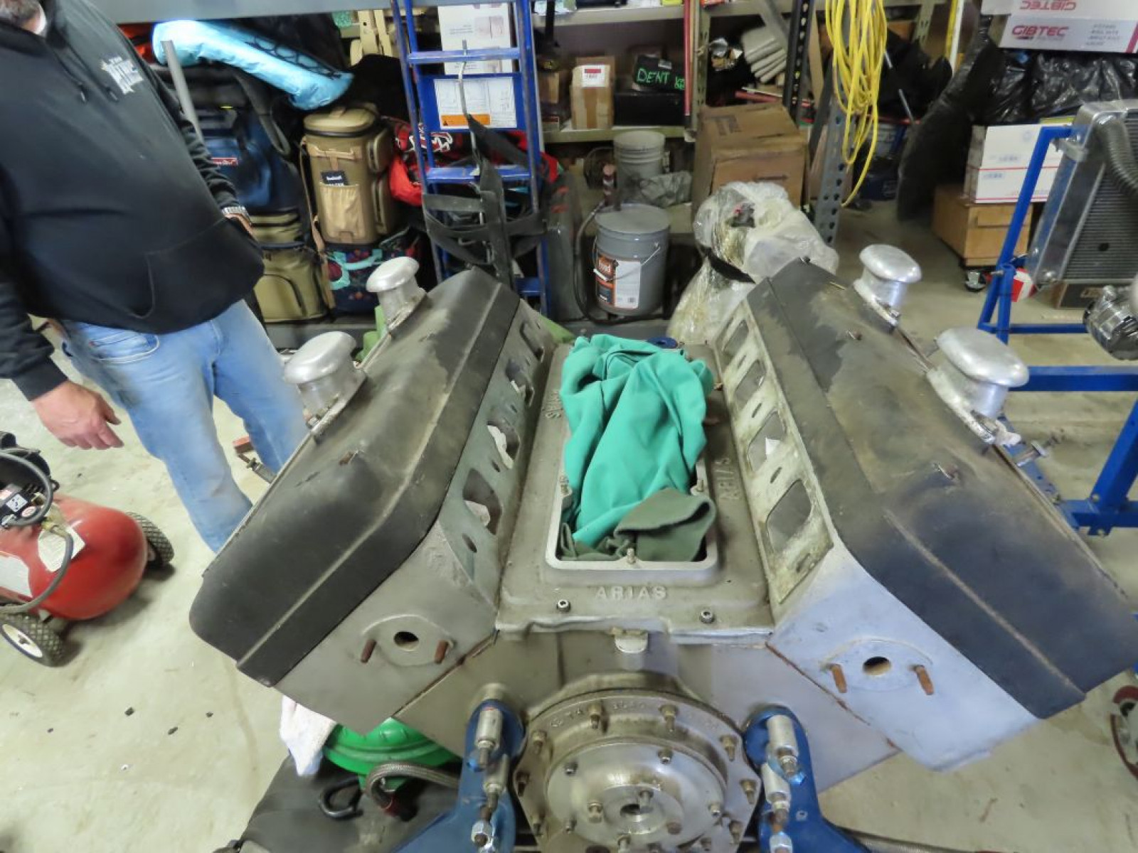 Keith Black Olds Aluminum Block- Arias Hemi Style Top fuel Motor - Image 13