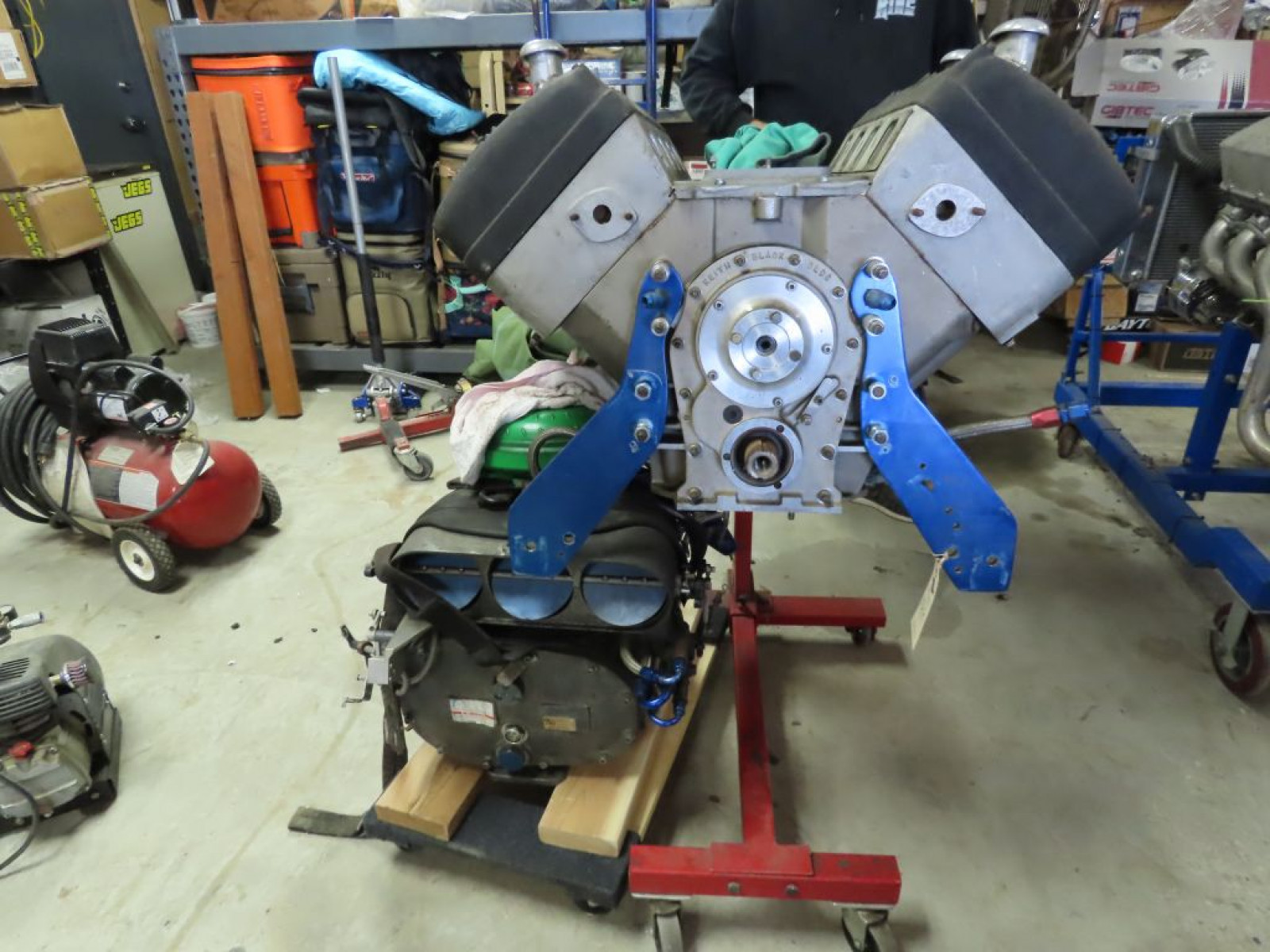 Keith Black Olds Aluminum Block- Arias Hemi Style Top fuel Motor - Image 14