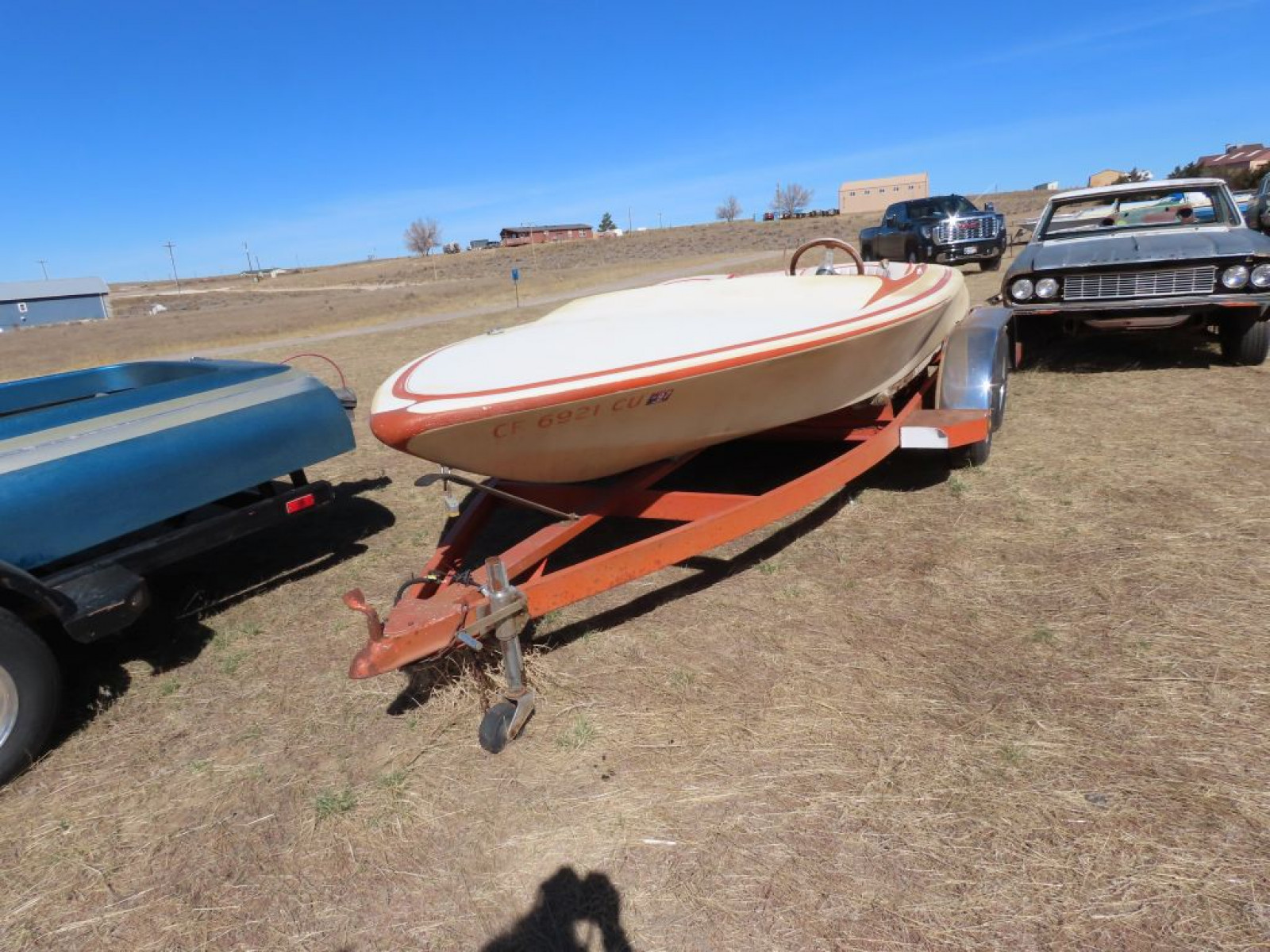 1960's-1970's Classic Flat Bottom Speed Boat - Image 1