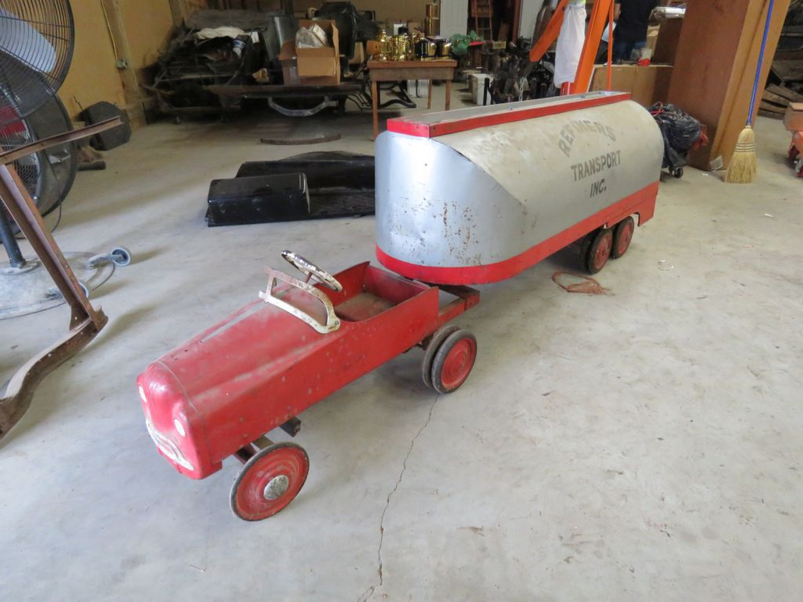 UNIQUE Murray Pedal Car with Homemade Semi Fuel Tanker - Image 1